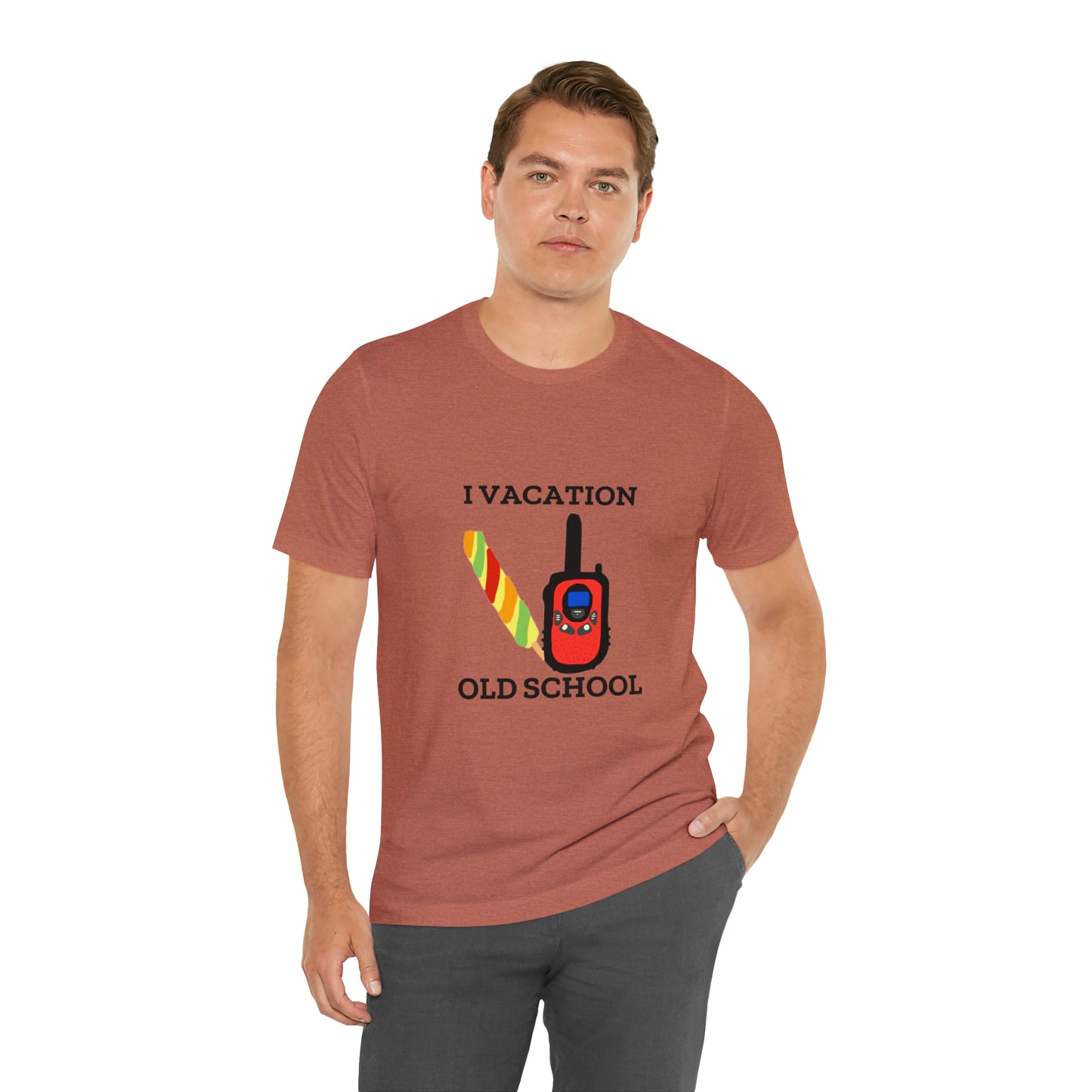 "I Vacation Old School" Unisex Jersey Short Sleeve Tee