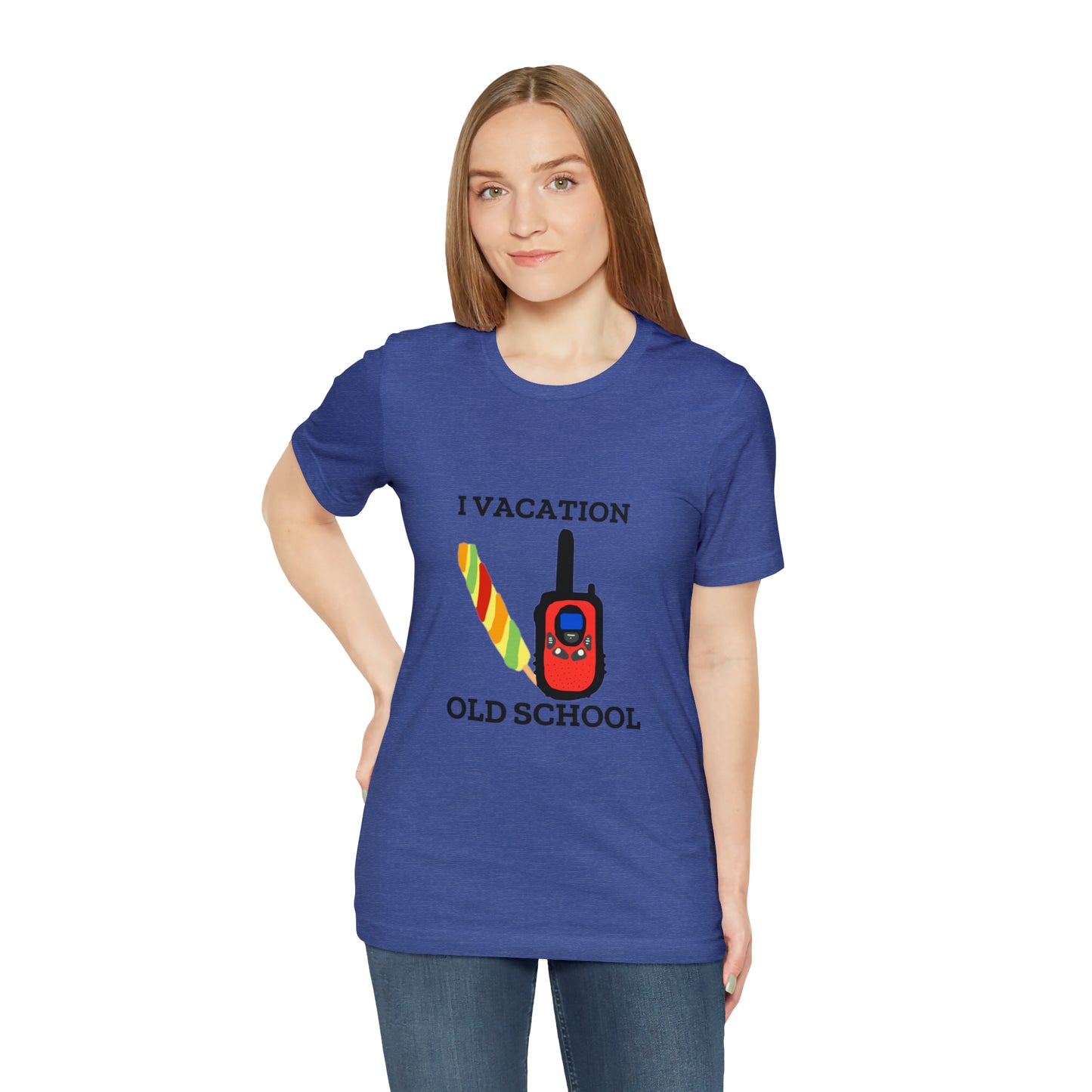 "I Vacation Old School" Unisex Jersey Short Sleeve Tee