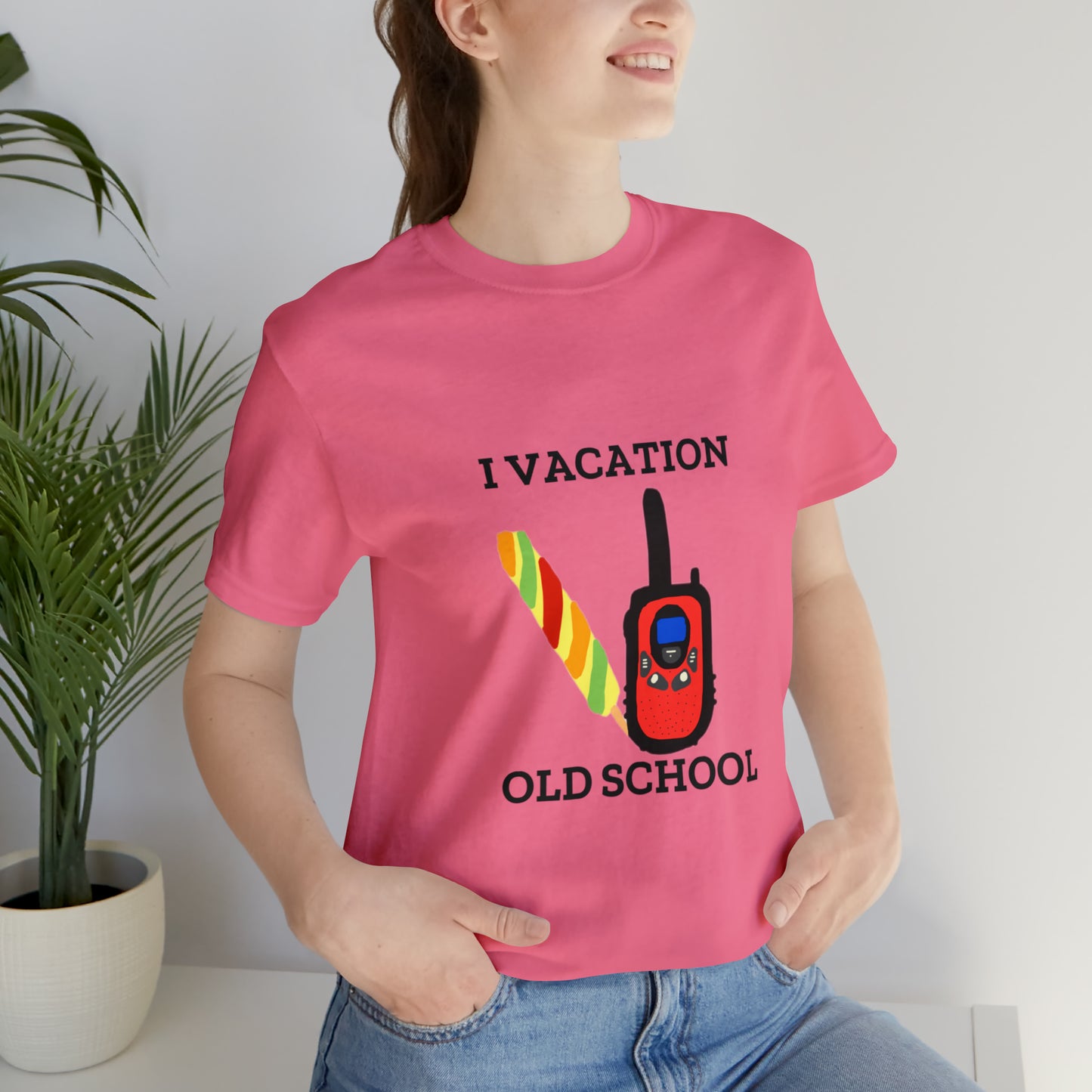 "I Vacation Old School" Unisex Jersey Short Sleeve Tee
