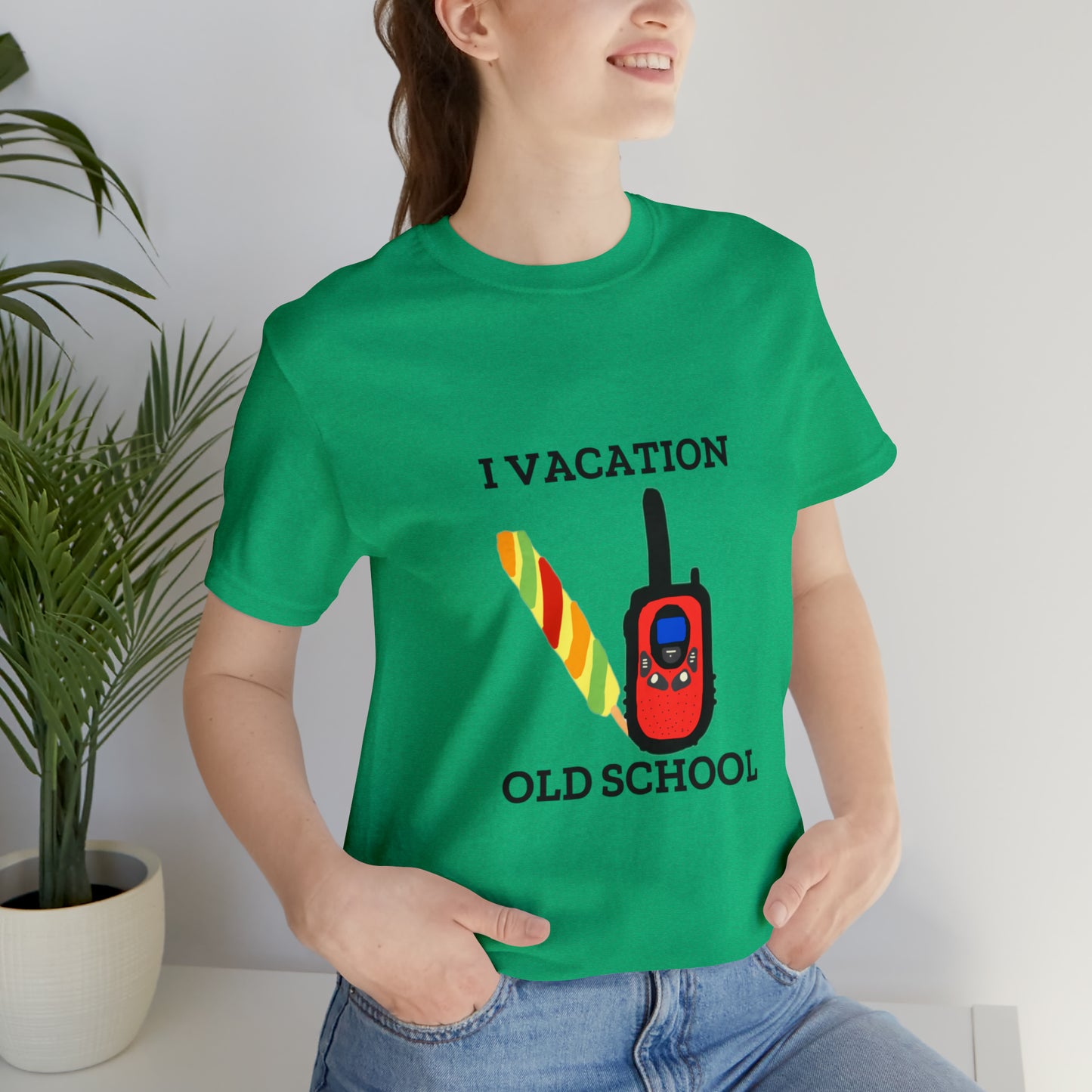"I Vacation Old School" Unisex Jersey Short Sleeve Tee
