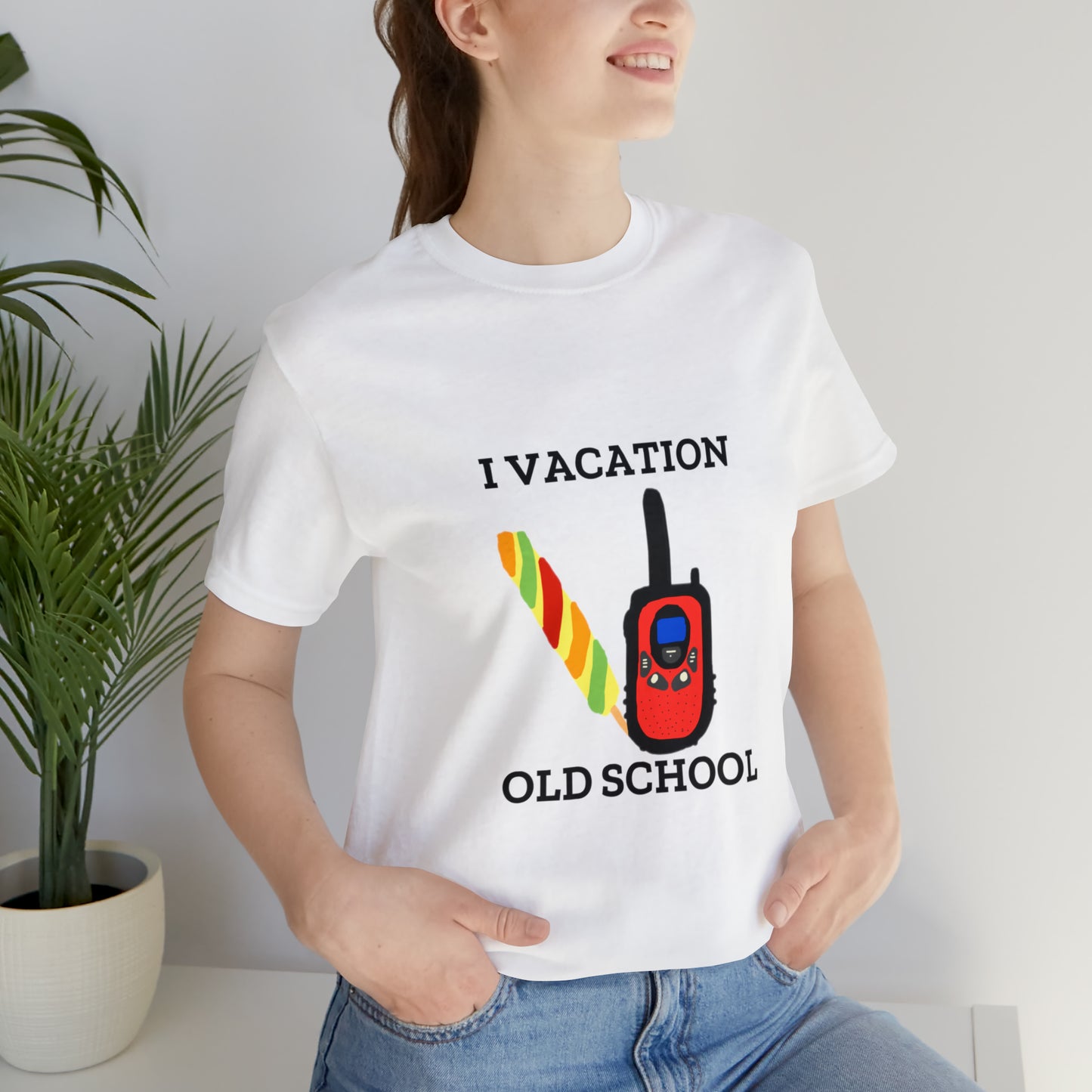 "I Vacation Old School" Unisex Jersey Short Sleeve Tee