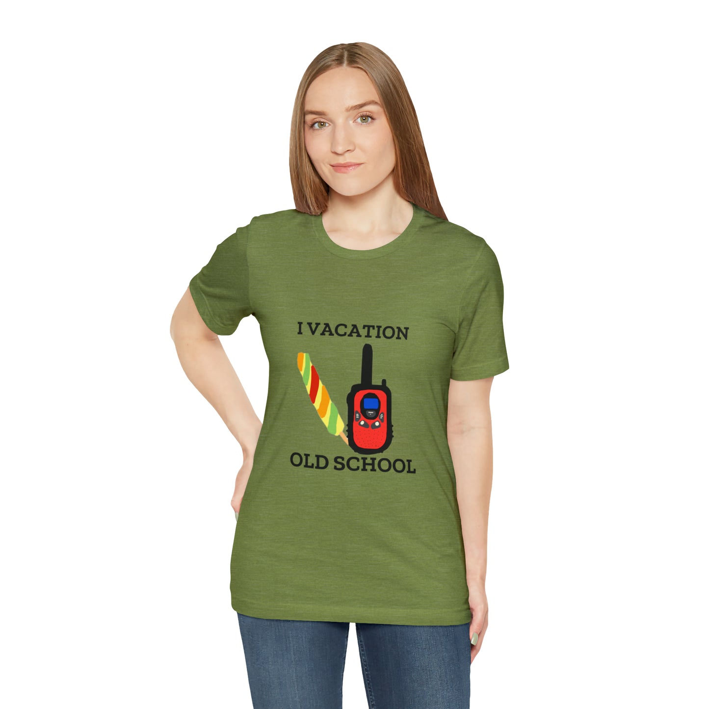 "I Vacation Old School" Unisex Jersey Short Sleeve Tee