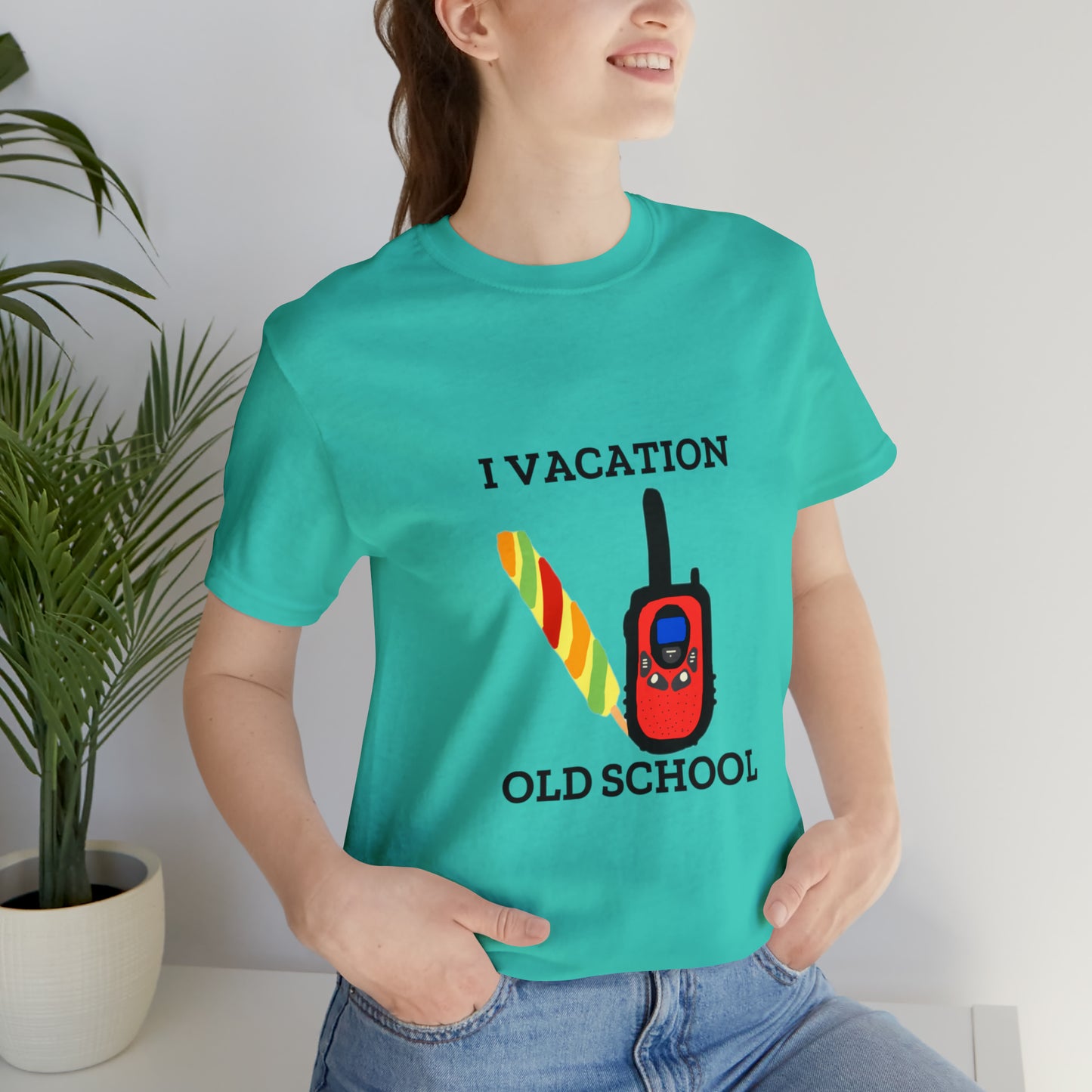 "I Vacation Old School" Unisex Jersey Short Sleeve Tee