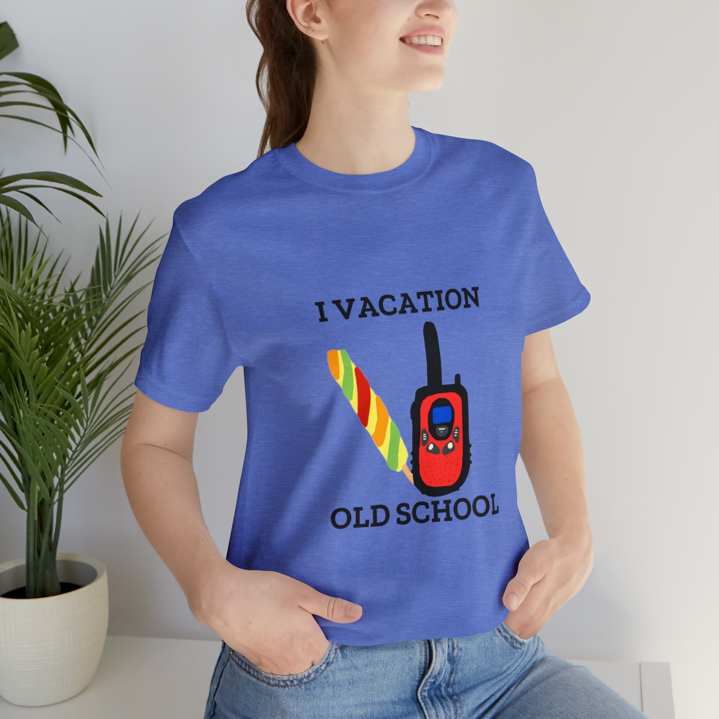 "I Vacation Old School" Unisex Jersey Short Sleeve Tee