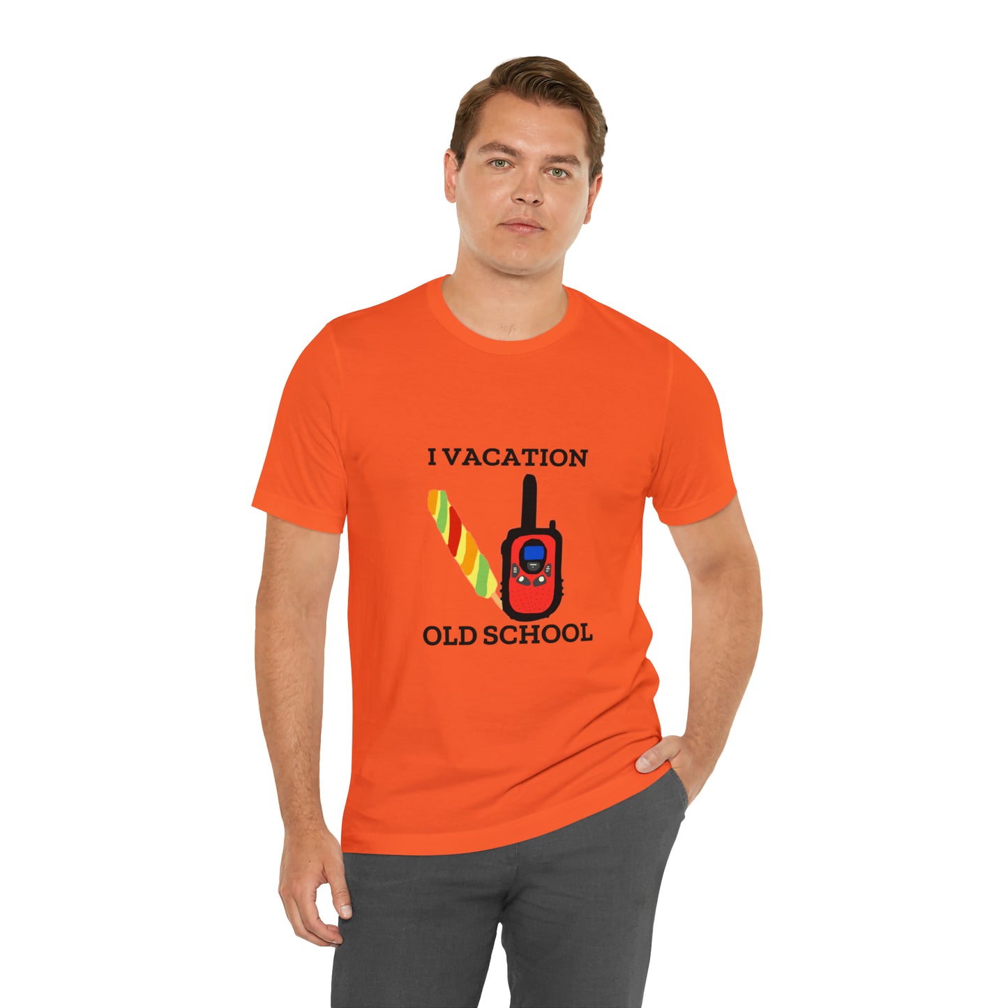 "I Vacation Old School" Unisex Jersey Short Sleeve Tee