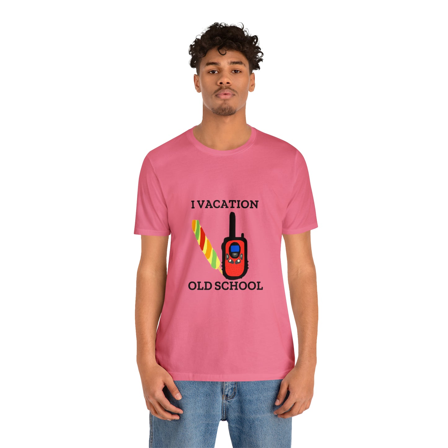 "I Vacation Old School" Unisex Jersey Short Sleeve Tee