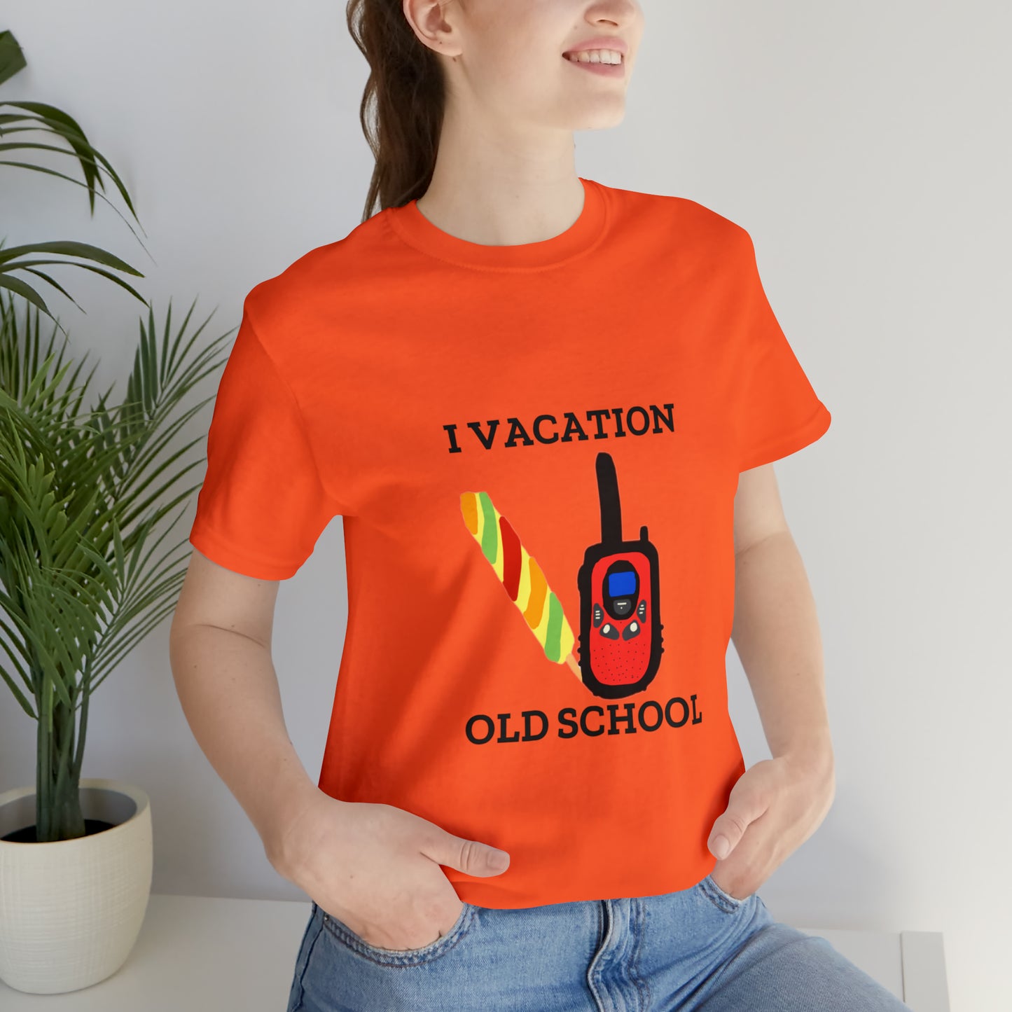 "I Vacation Old School" Unisex Jersey Short Sleeve Tee