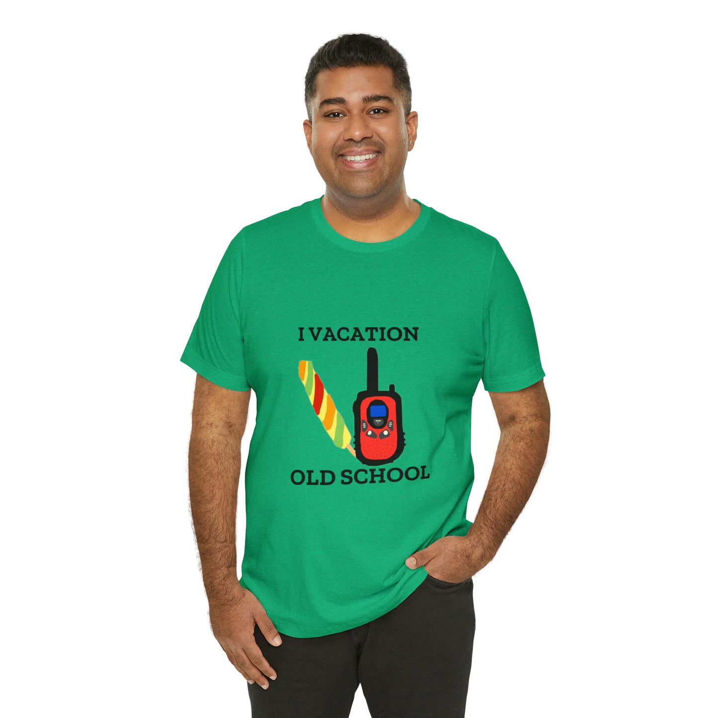 "I Vacation Old School" Unisex Jersey Short Sleeve Tee
