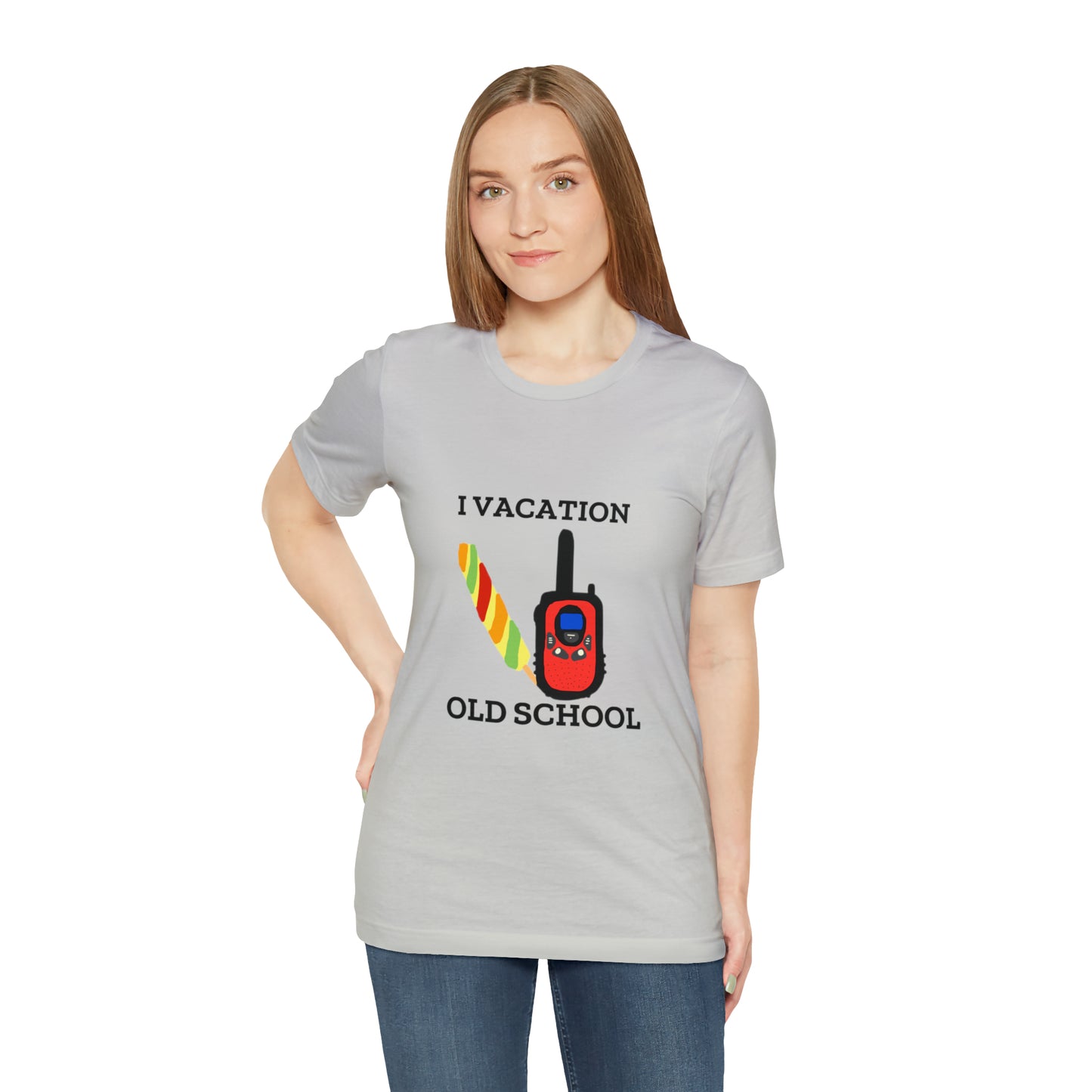 "I Vacation Old School" Unisex Jersey Short Sleeve Tee