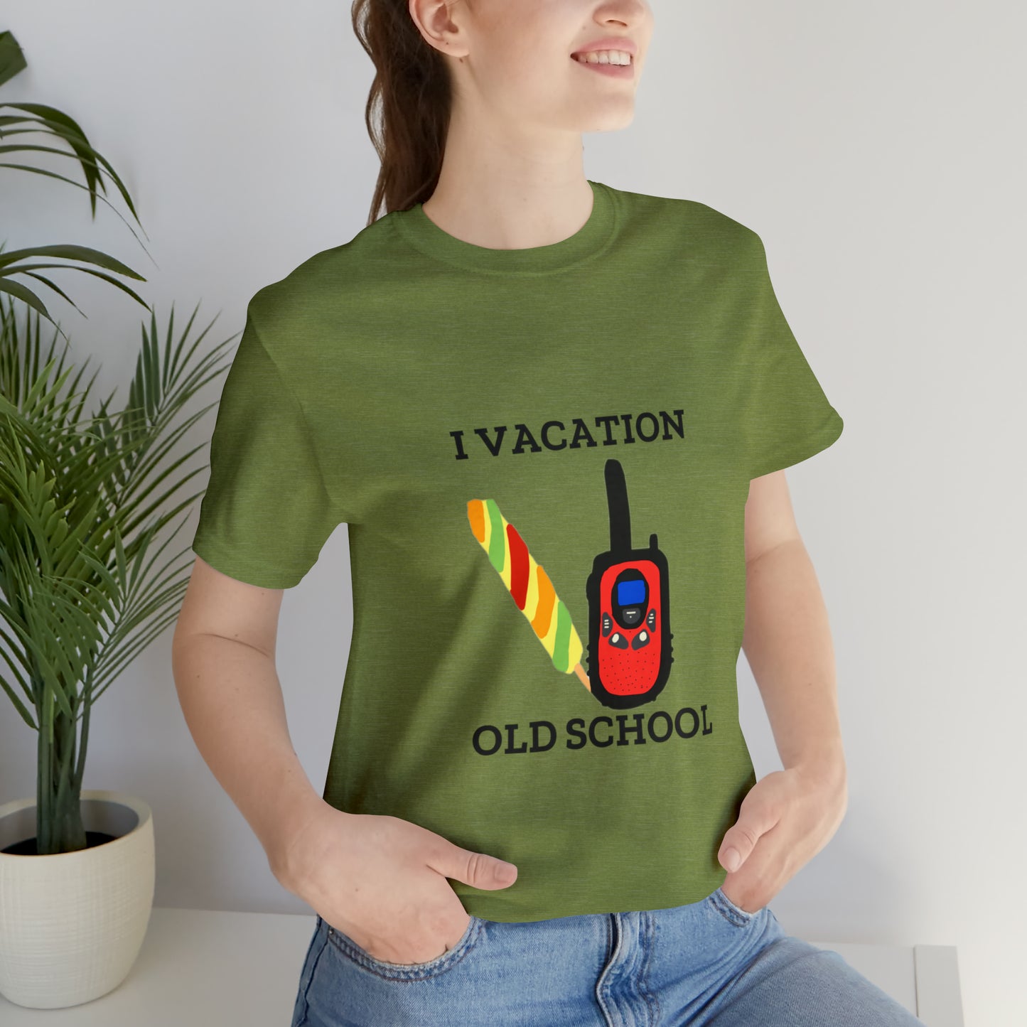 "I Vacation Old School" Unisex Jersey Short Sleeve Tee