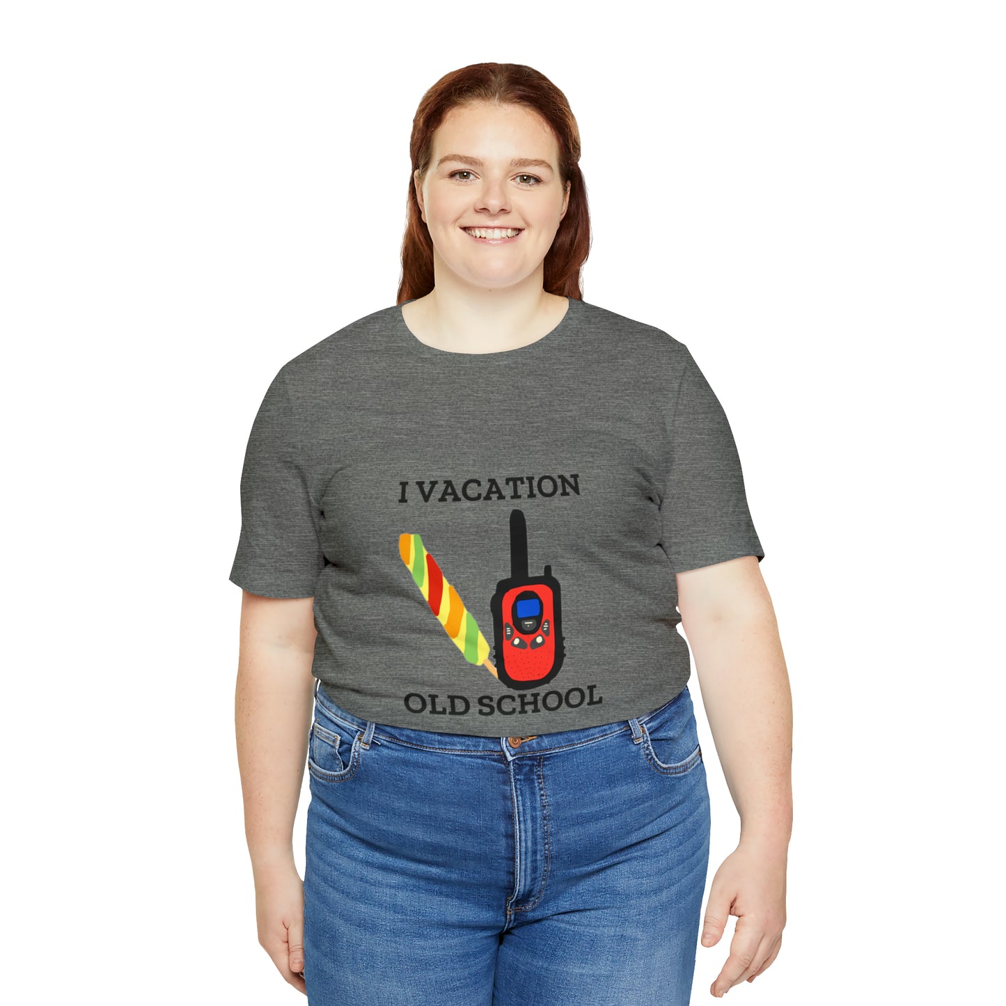 "I Vacation Old School" Unisex Jersey Short Sleeve Tee
