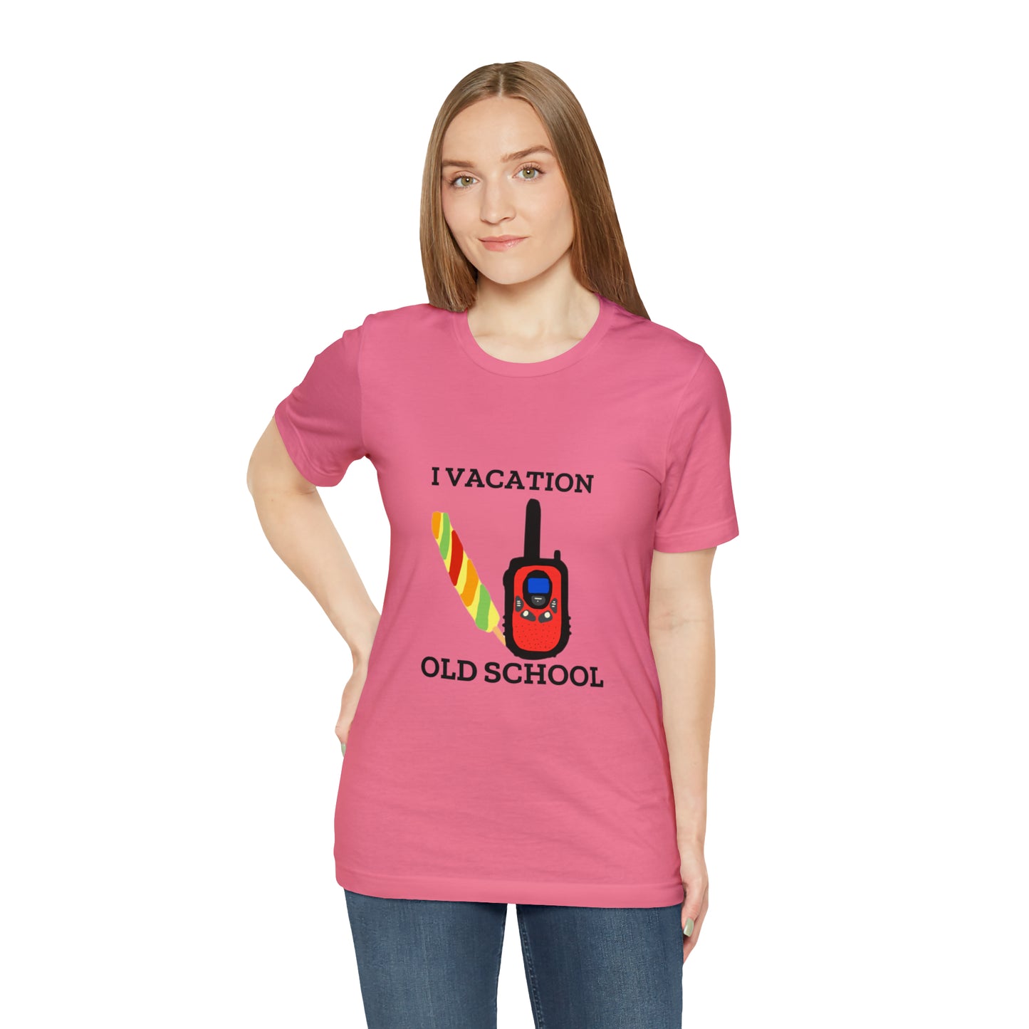 "I Vacation Old School" Unisex Jersey Short Sleeve Tee