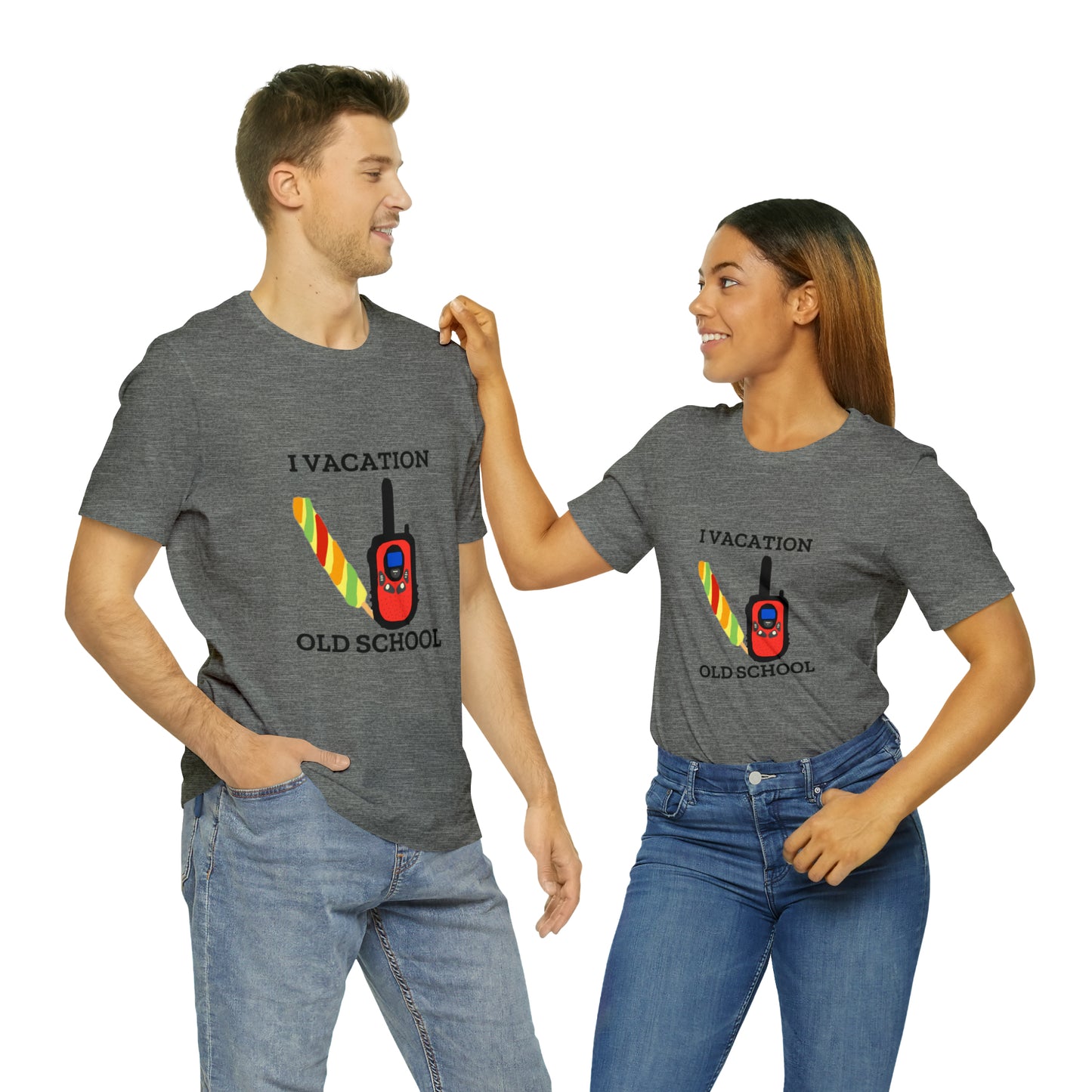"I Vacation Old School" Unisex Jersey Short Sleeve Tee