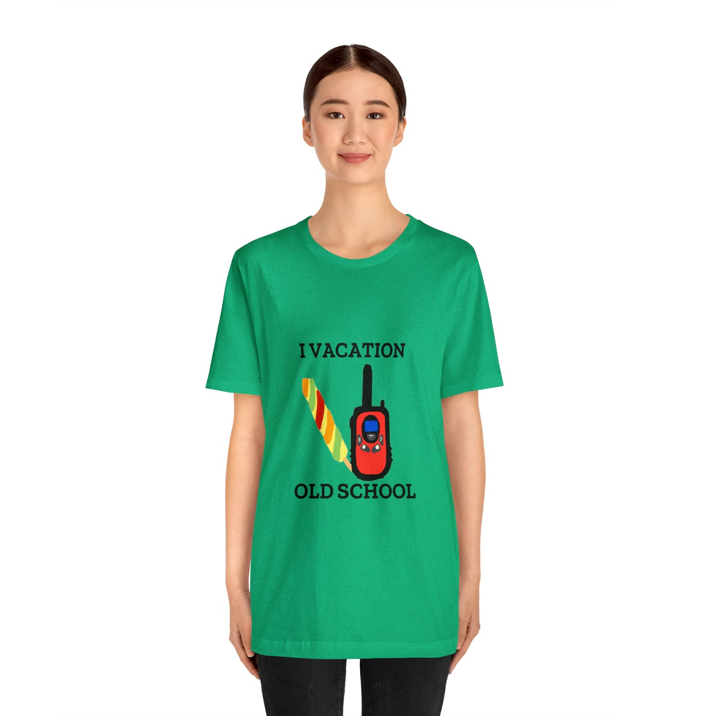 "I Vacation Old School" Unisex Jersey Short Sleeve Tee