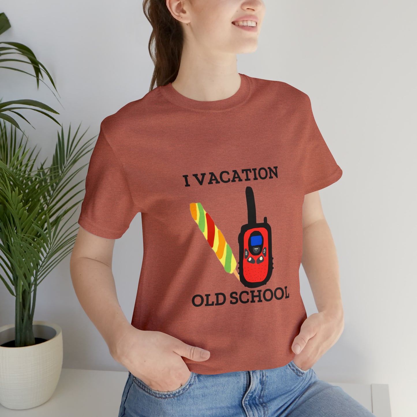 "I Vacation Old School" Unisex Jersey Short Sleeve Tee