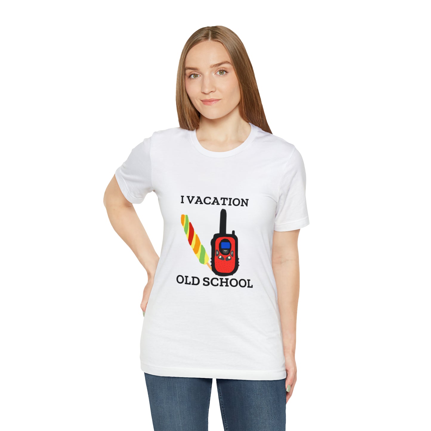 "I Vacation Old School" Unisex Jersey Short Sleeve Tee