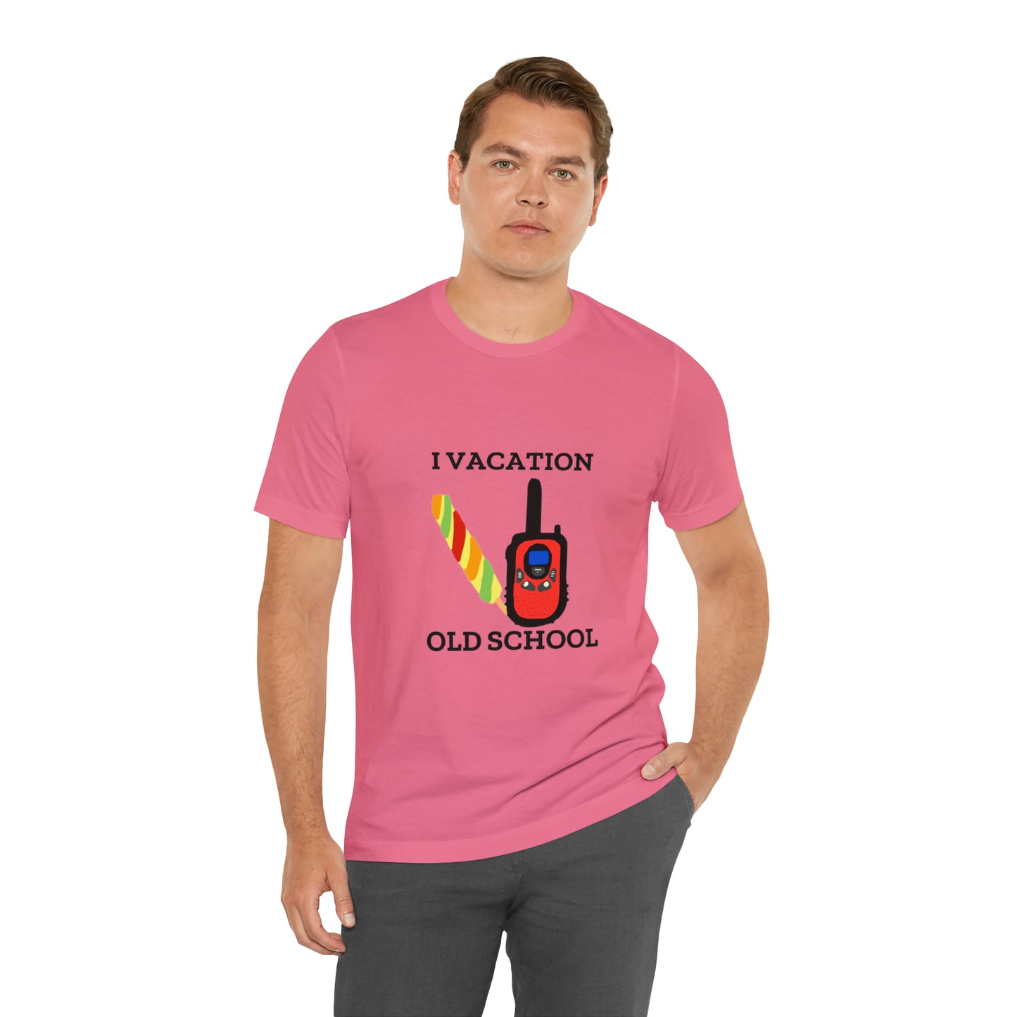 "I Vacation Old School" Unisex Jersey Short Sleeve Tee