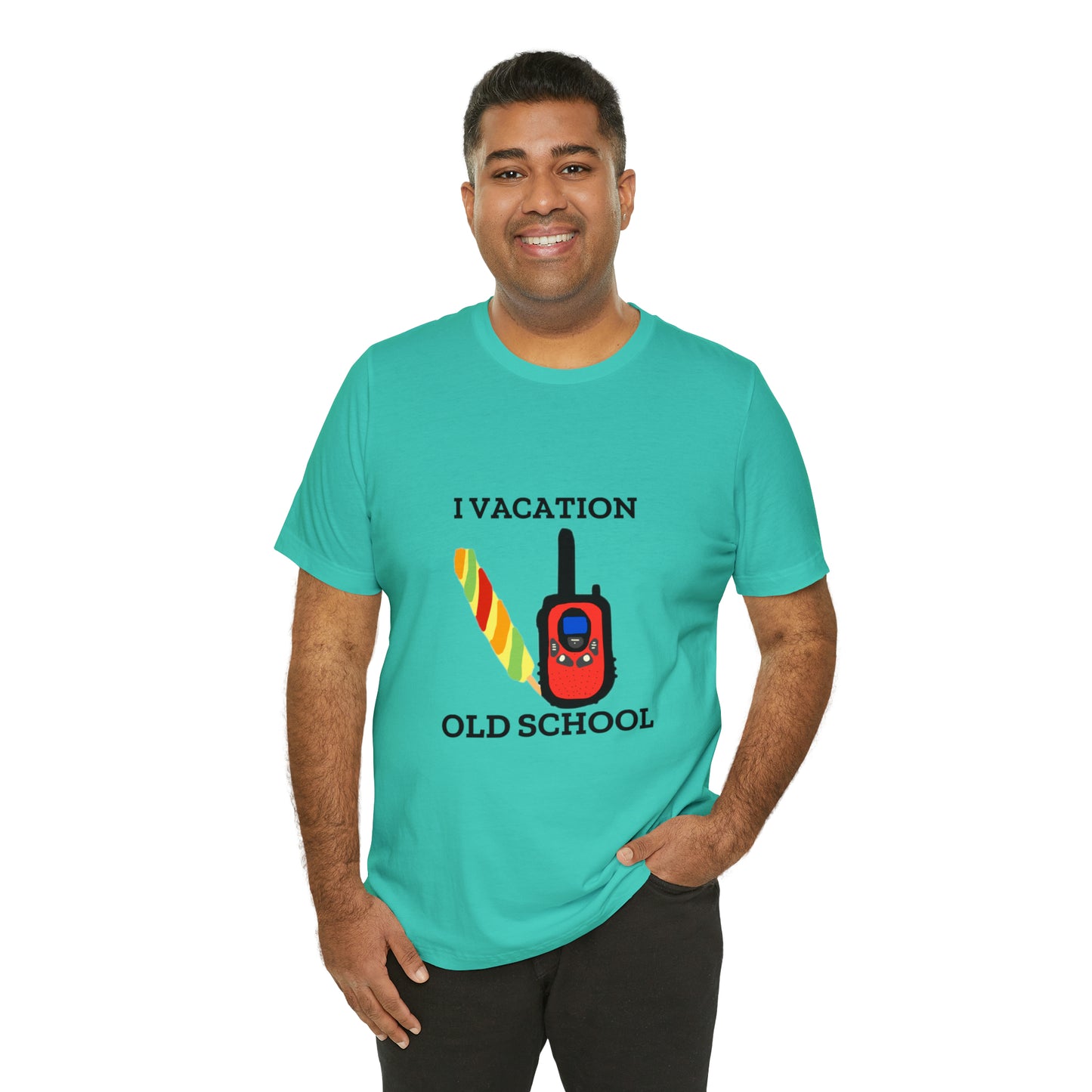"I Vacation Old School" Unisex Jersey Short Sleeve Tee