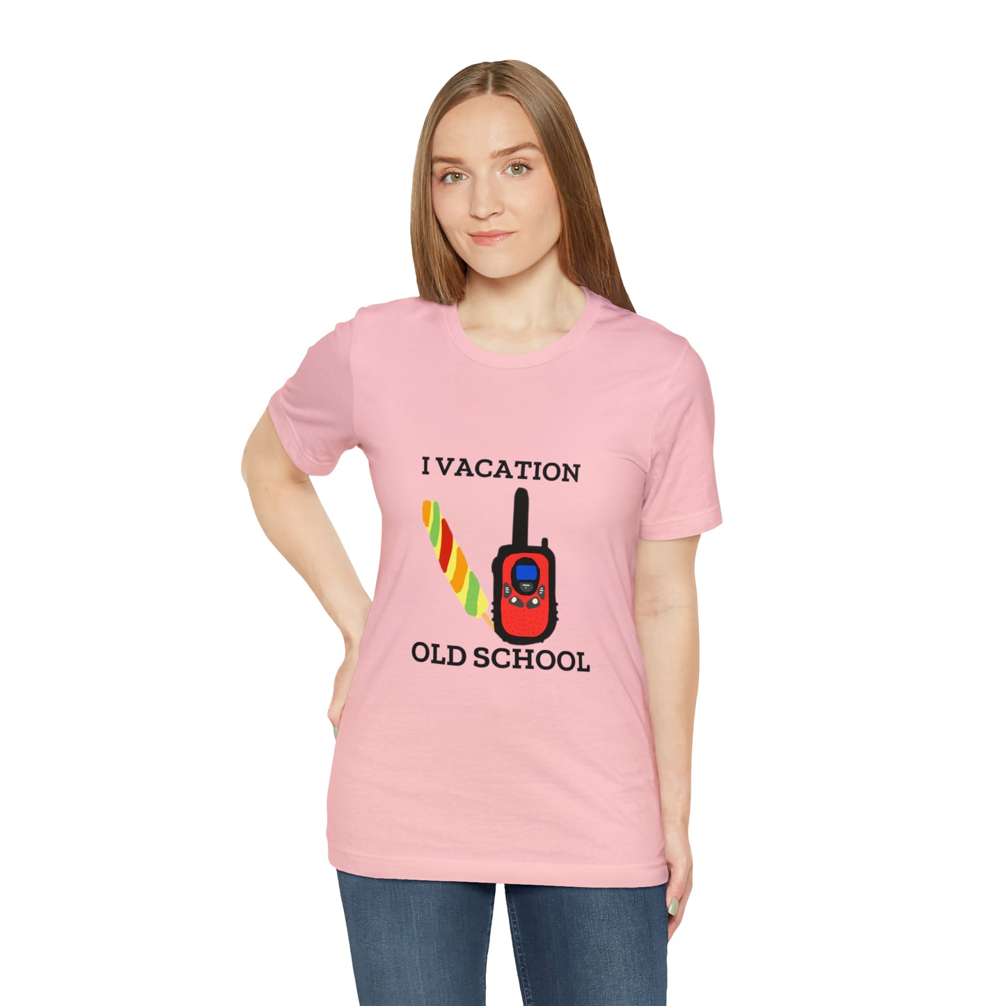 "I Vacation Old School" Unisex Jersey Short Sleeve Tee