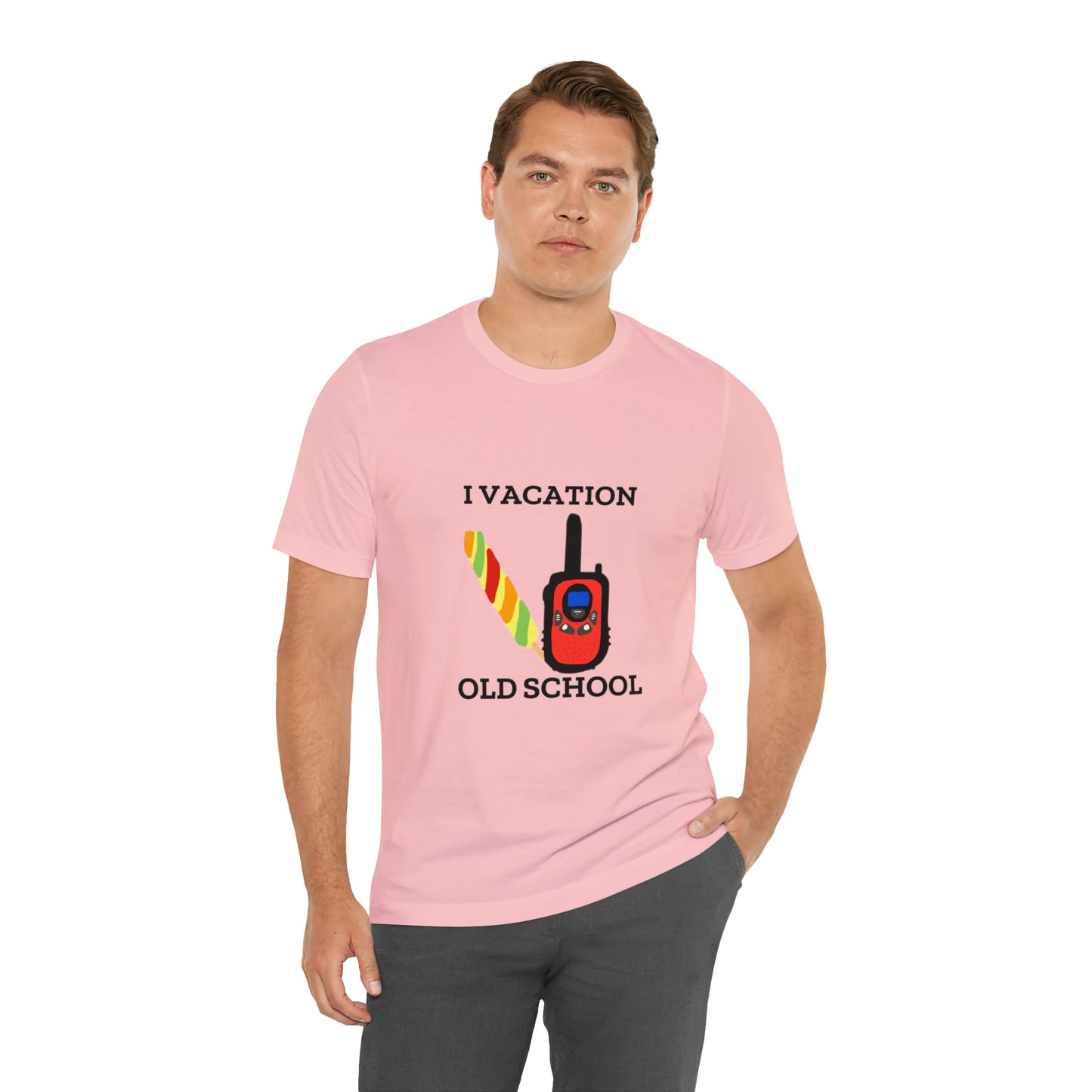 "I Vacation Old School" Unisex Jersey Short Sleeve Tee