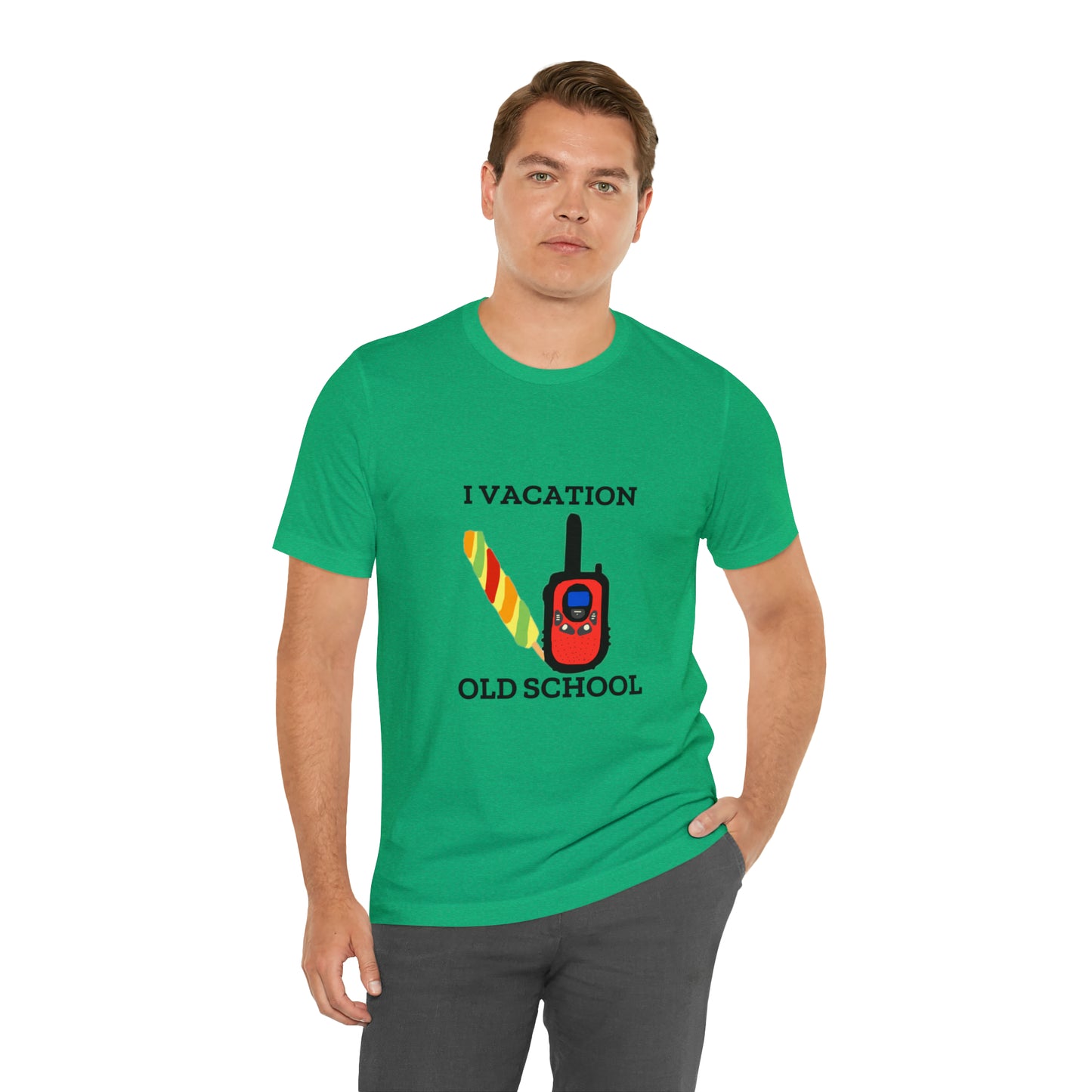 "I Vacation Old School" Unisex Jersey Short Sleeve Tee
