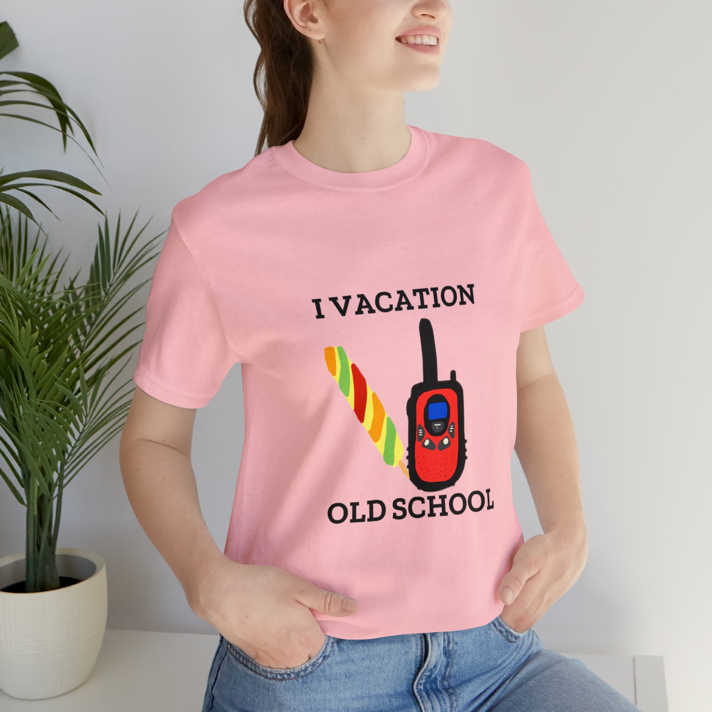 "I Vacation Old School" Unisex Jersey Short Sleeve Tee