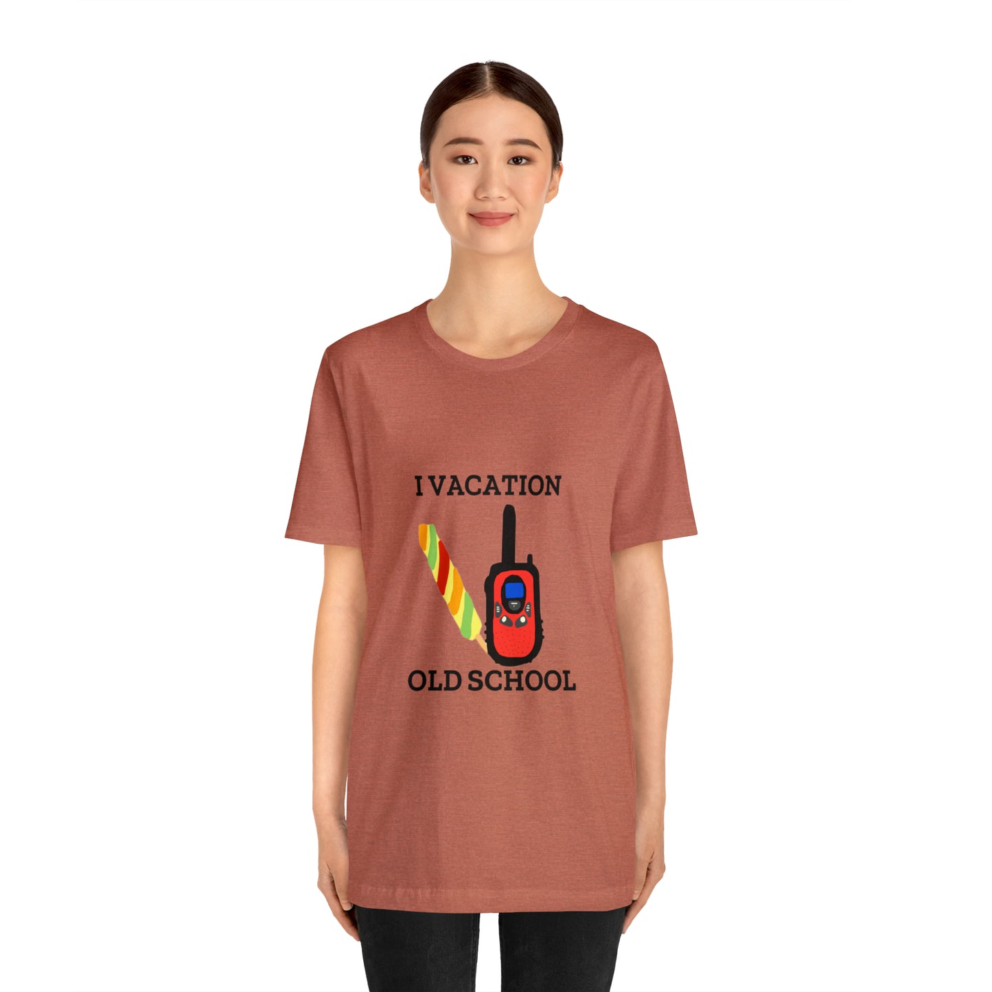 "I Vacation Old School" Unisex Jersey Short Sleeve Tee