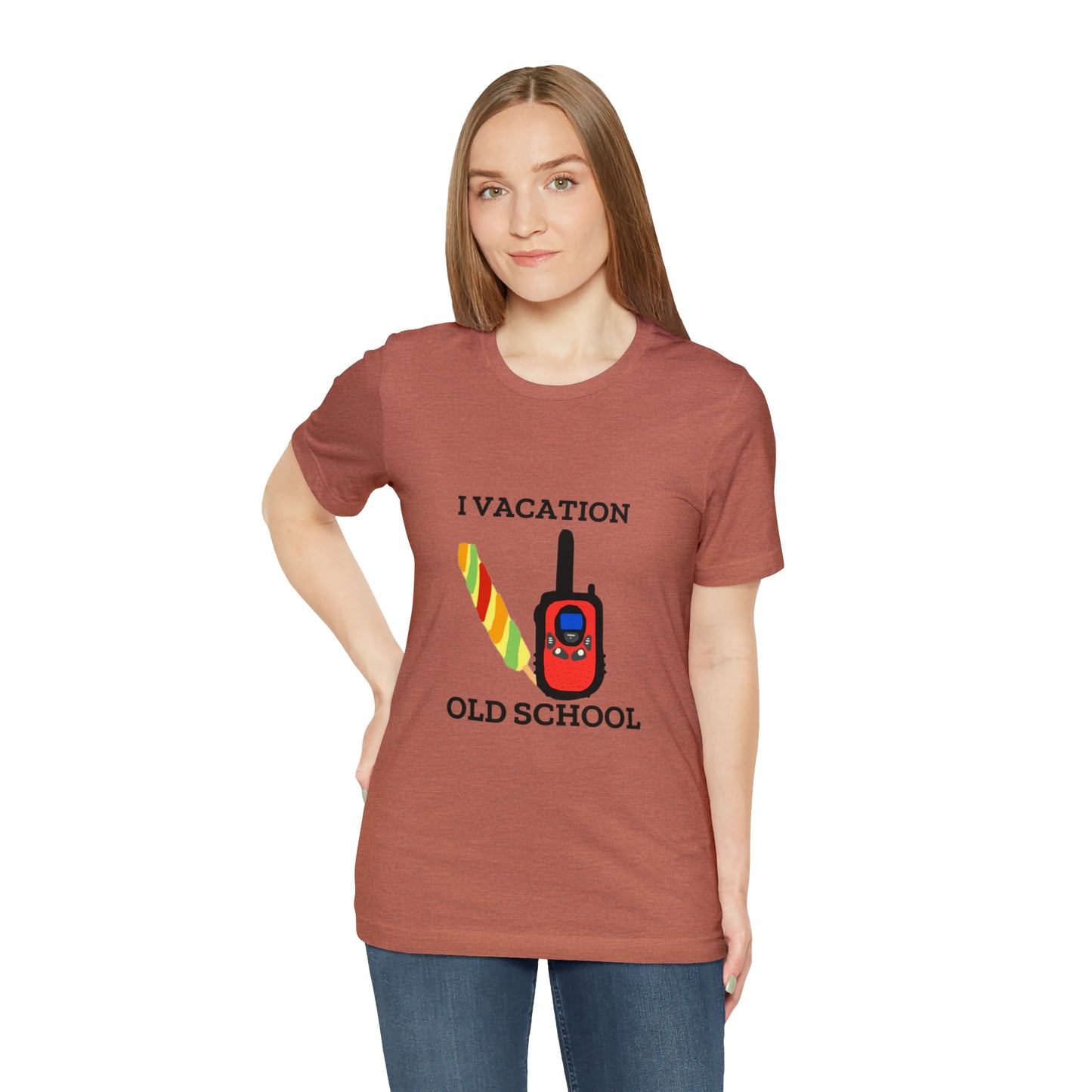 "I Vacation Old School" Unisex Jersey Short Sleeve Tee