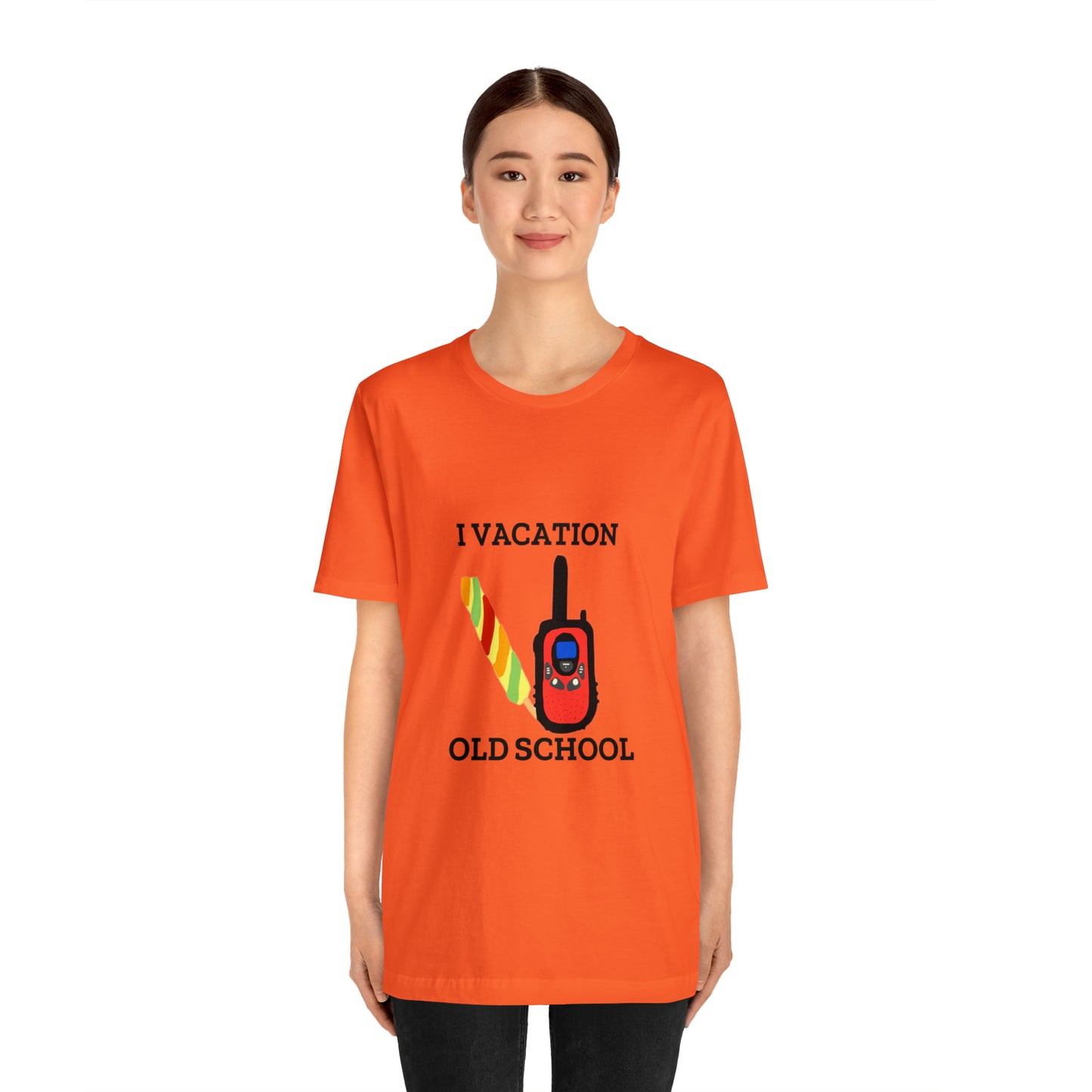 "I Vacation Old School" Unisex Jersey Short Sleeve Tee