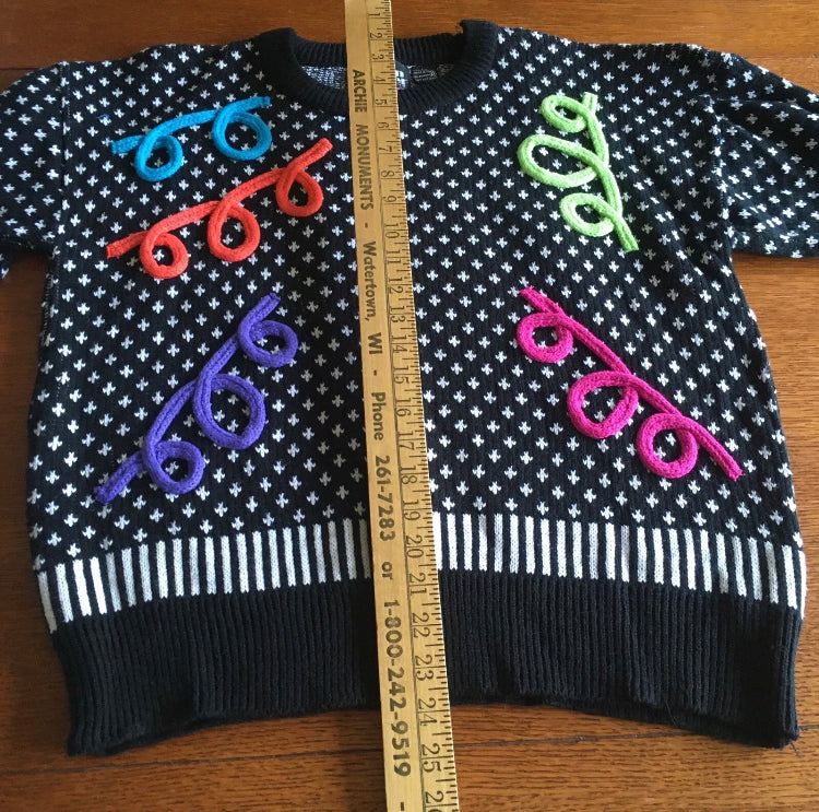 Adrian Spencer Vintage 1980’s Confetti Sweater Size Large M Black