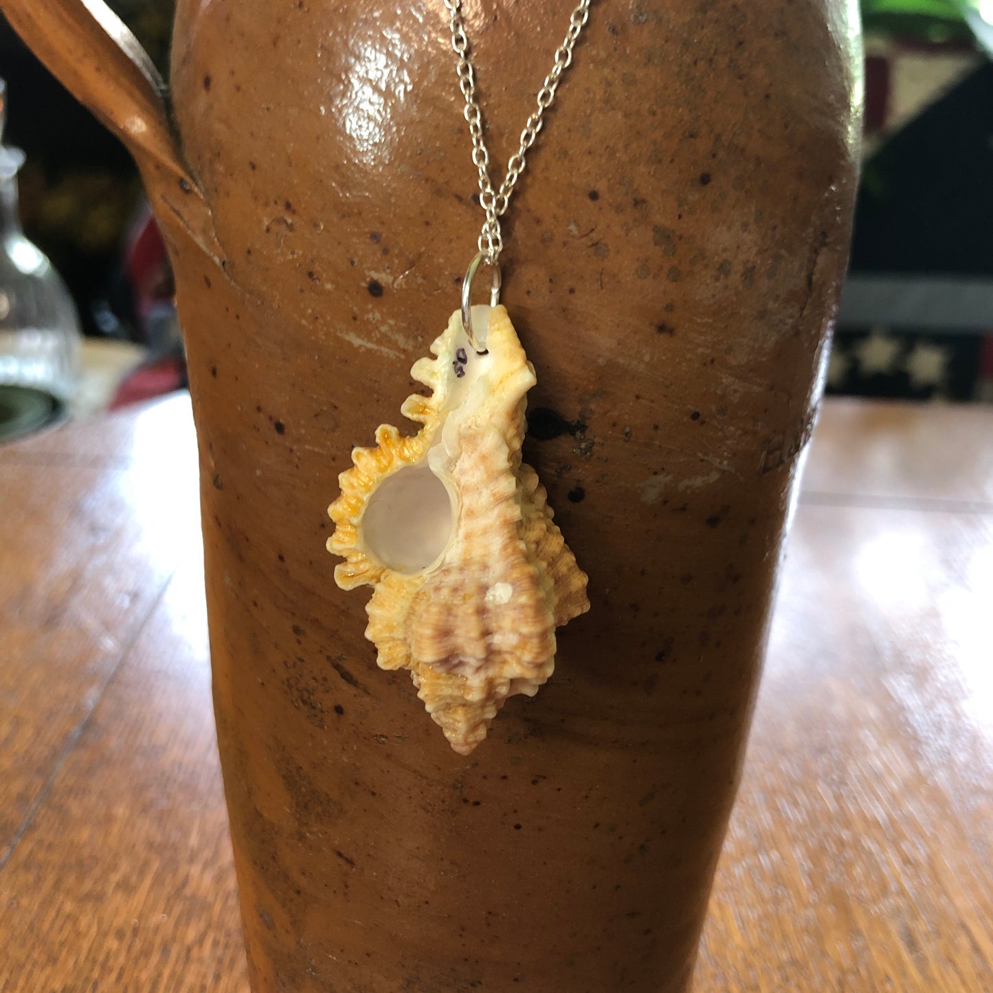 Murex Artisan Made Pendant Handcrafted Sea Shell Necklace 1 in x 2 in Mermaid Jewelry