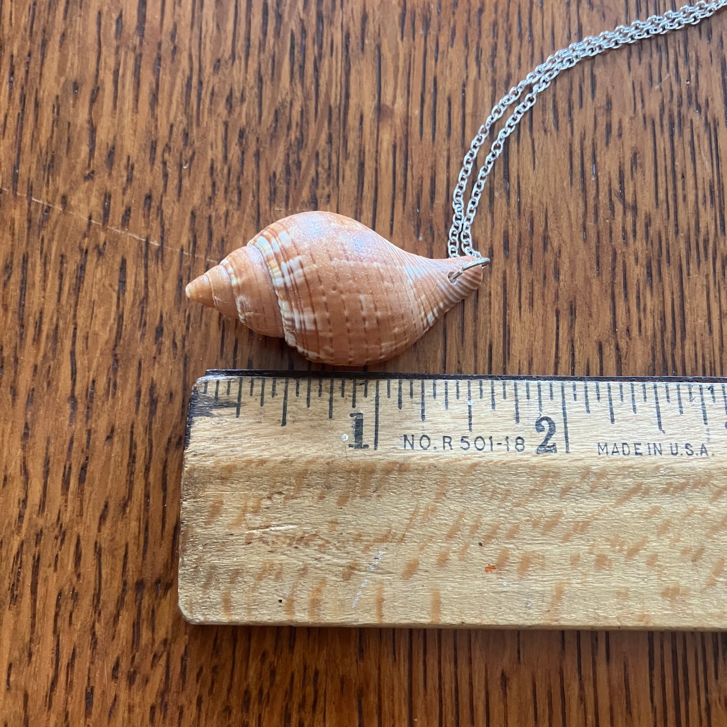 Tulip Shell Artisan Made Pendant Handcrafted Sea Shell Necklace 3/4in x 1 5/8in Mermaid Jewelry