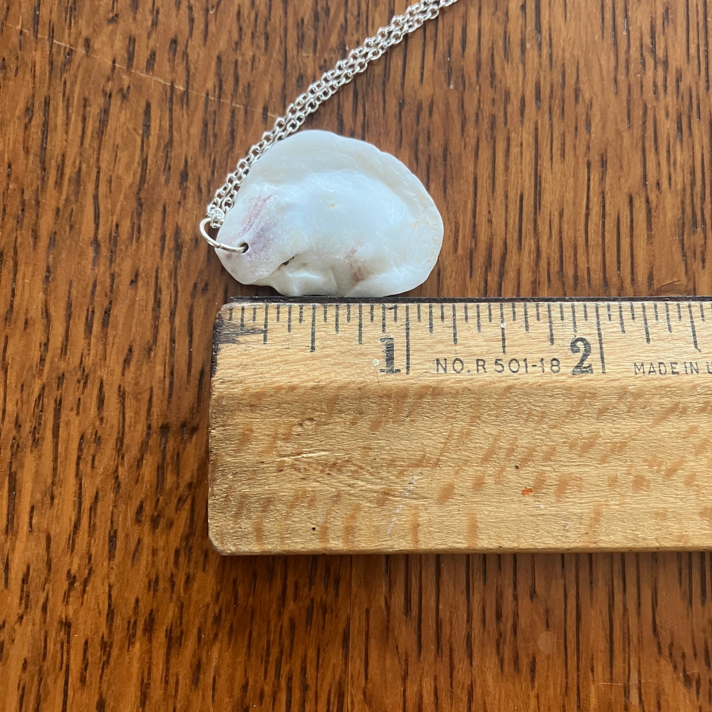Oyster Shell Artisan Made Pendant Handcrafted Sea Shell Necklace 1in x 1.25in Mermaid Jewelry