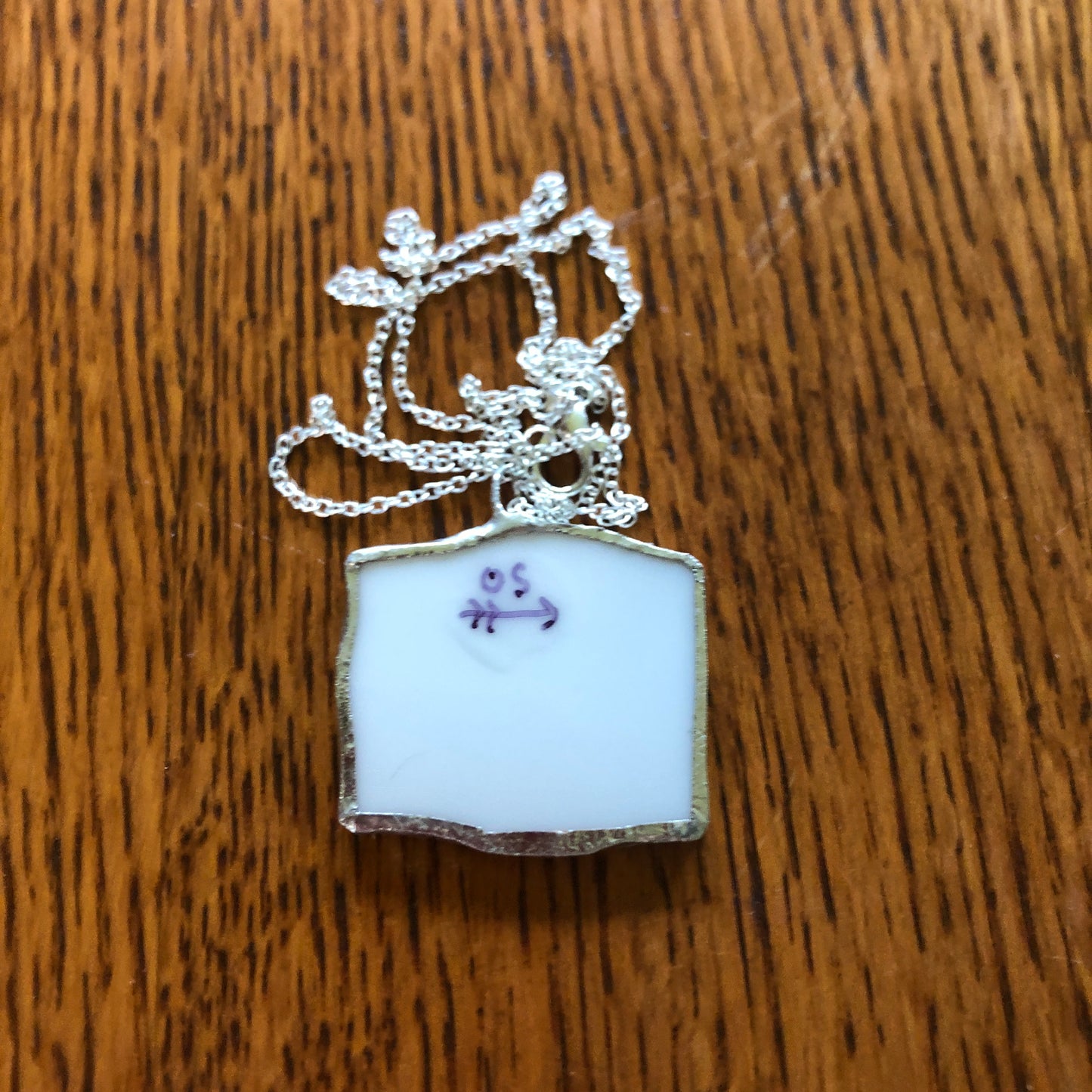 Broken Pottery Artisan Made Allamanda Flower Pendent Hawaii Collectors Plate Handcrafted Necklace 1.25in x 1.25in
