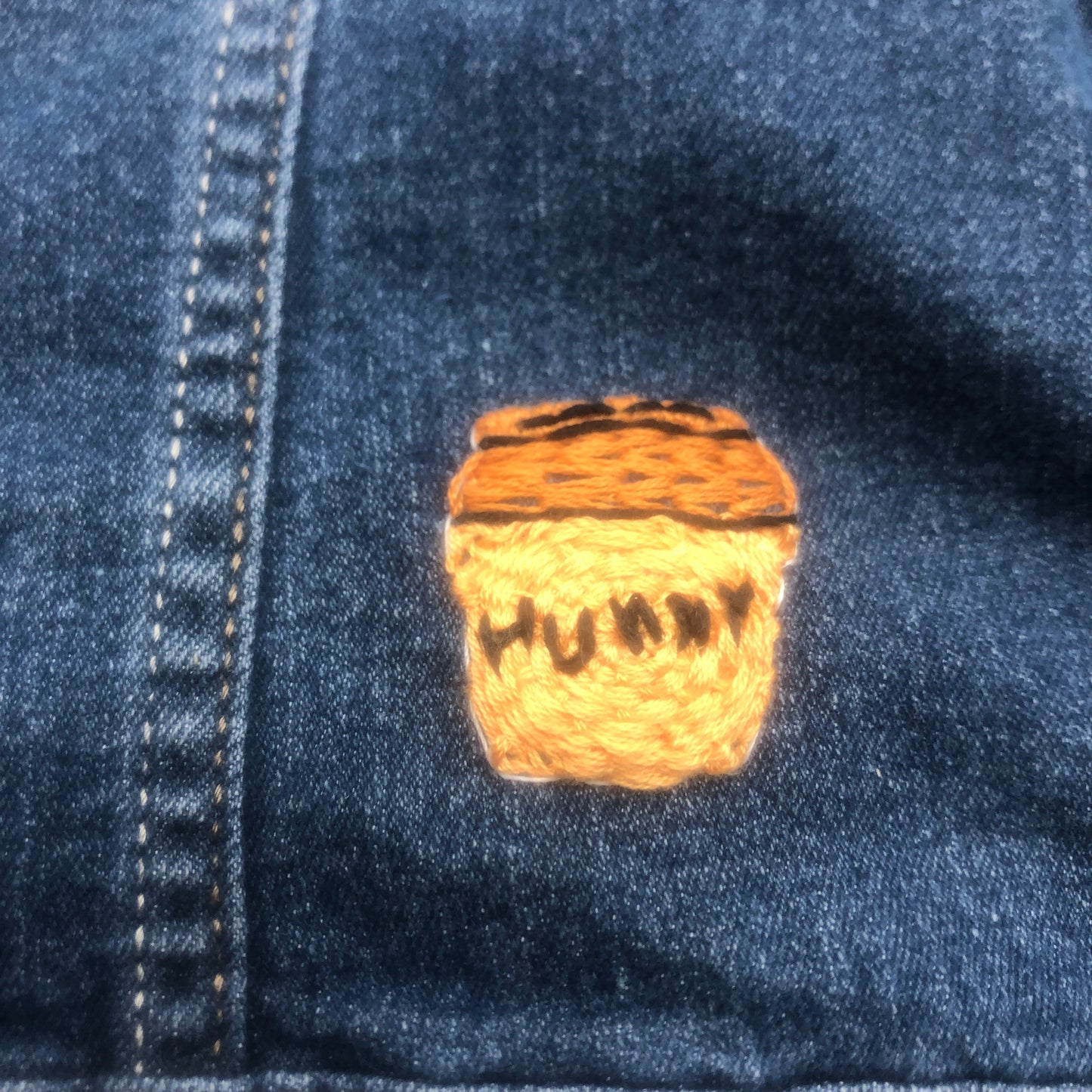 Stuffed With Fluff Upcycled Jean Jacket Hand Embroidered Size Small