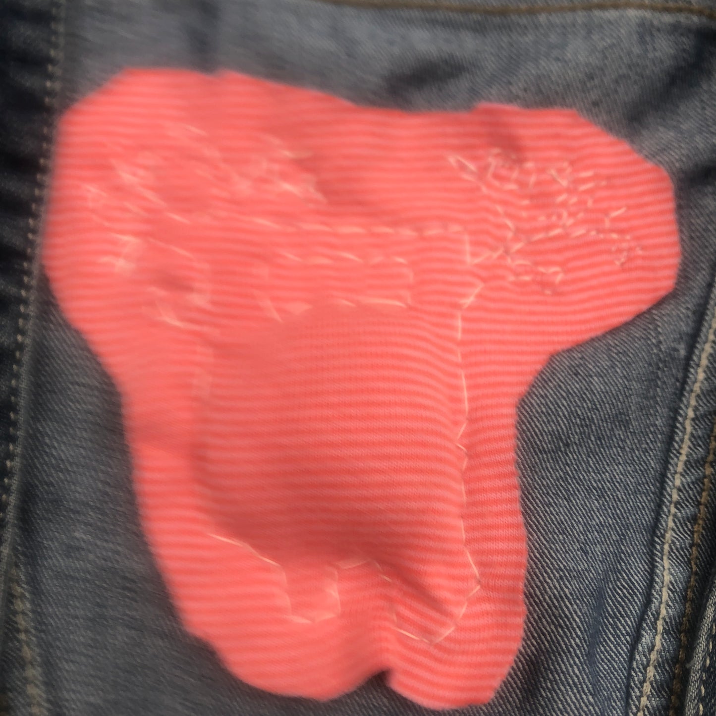 Stuffed With Fluff Upcycled Jean Jacket Hand Embroidered Size Small