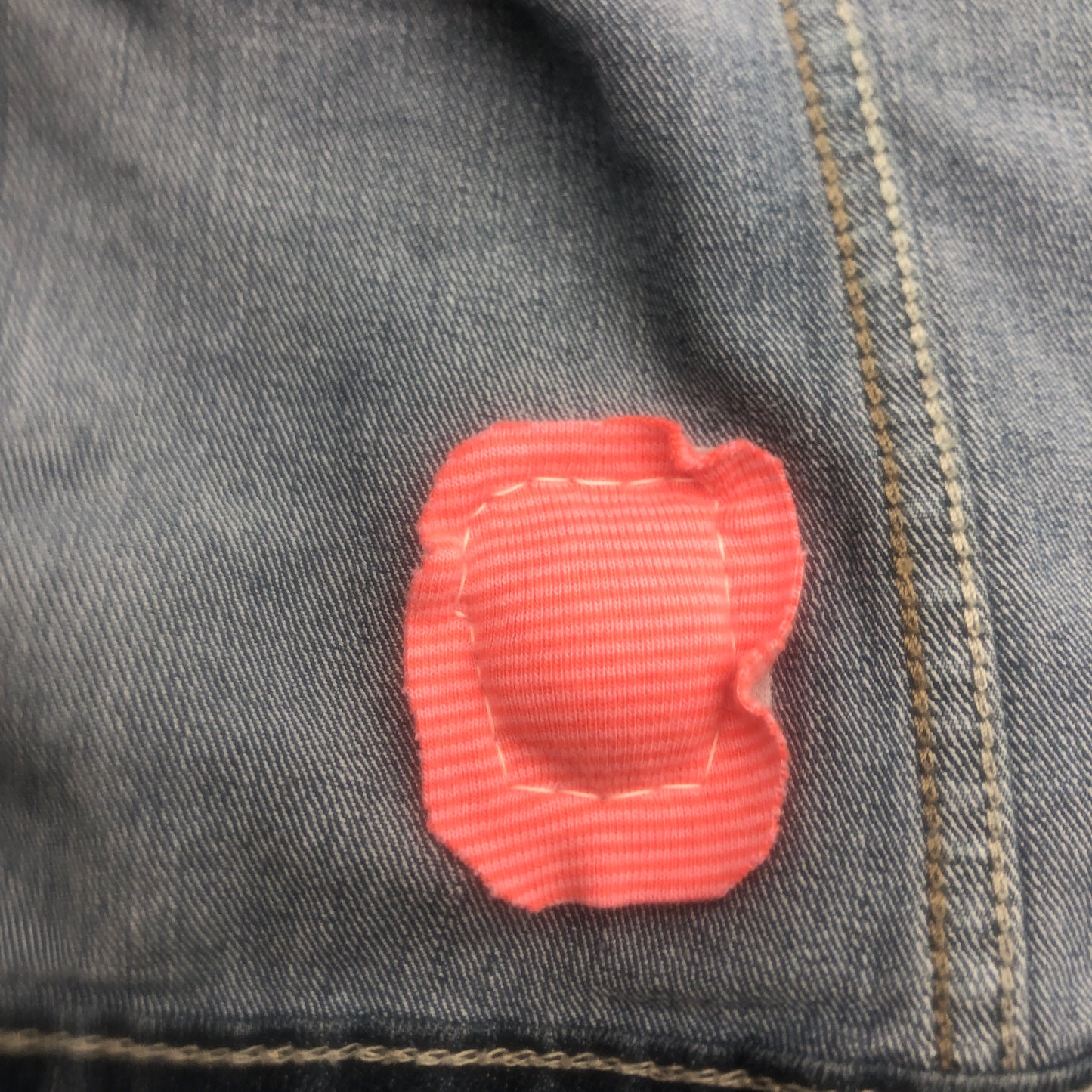 Stuffed With Fluff Upcycled Jean Jacket Hand Embroidered Size Small