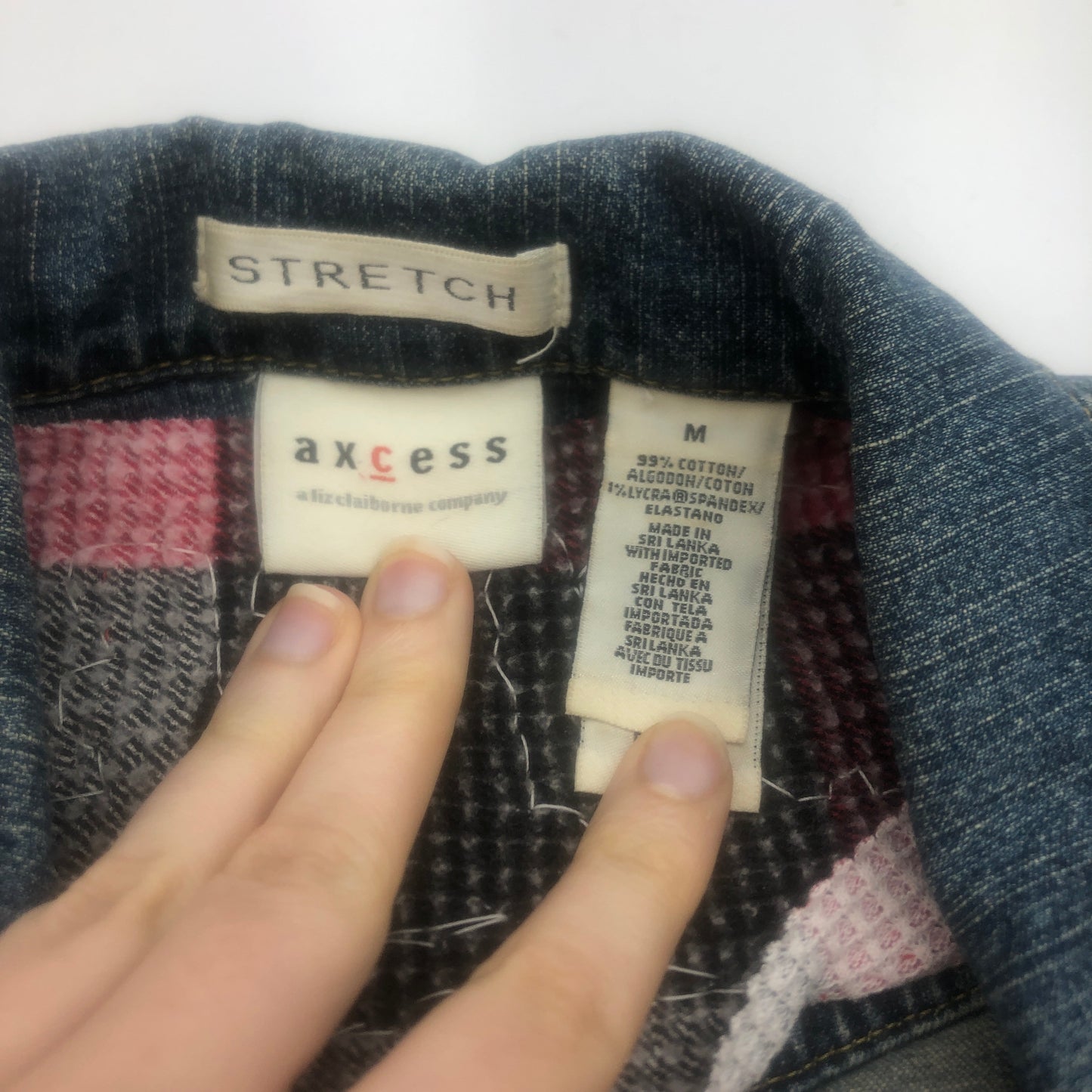Wanted Upcycled Jean Jacket Hand Embroidered Size Medium