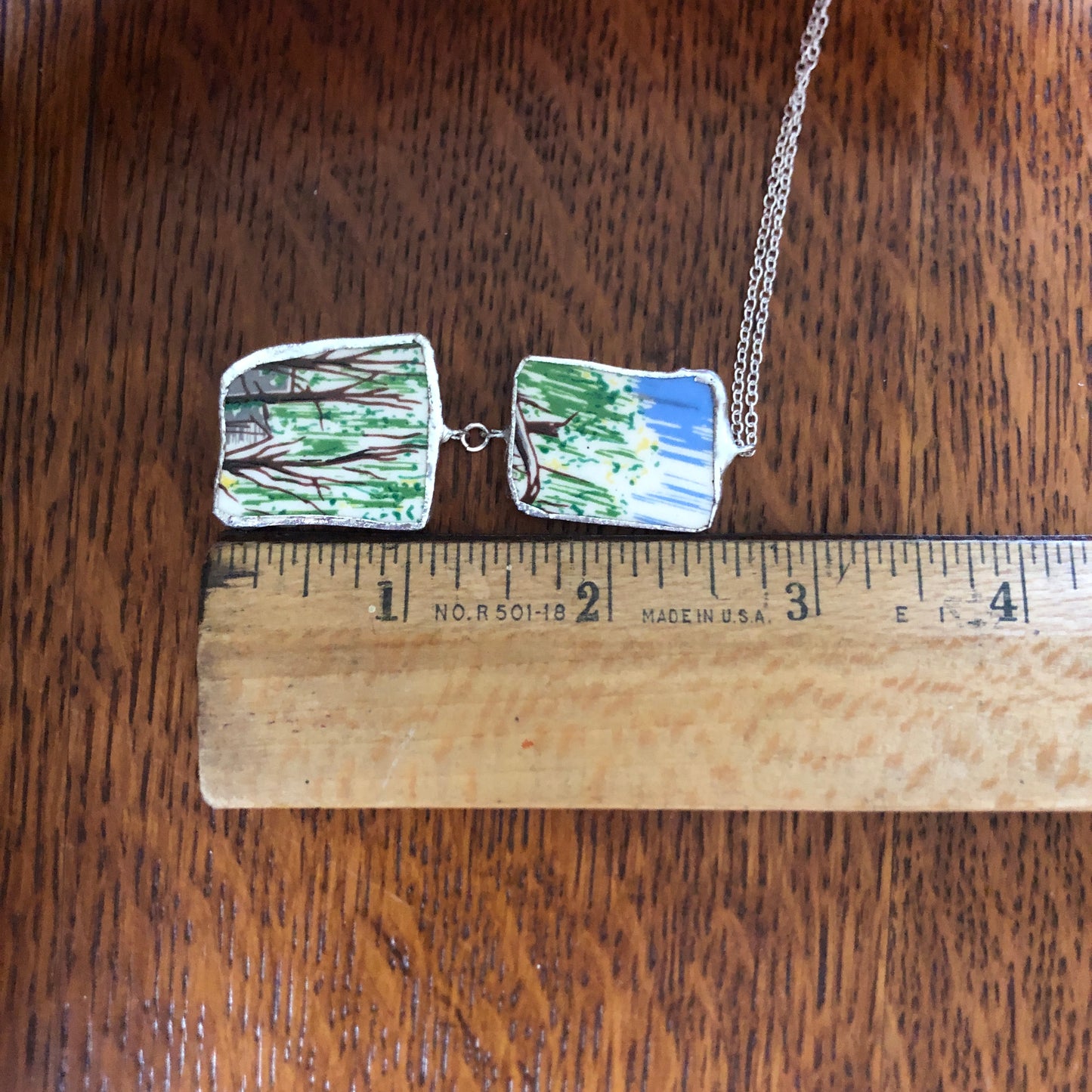 Broken Pottery Artisan Made Pendant Elvis Collector Plate Handcrafted Necklace 1in x 2.5in