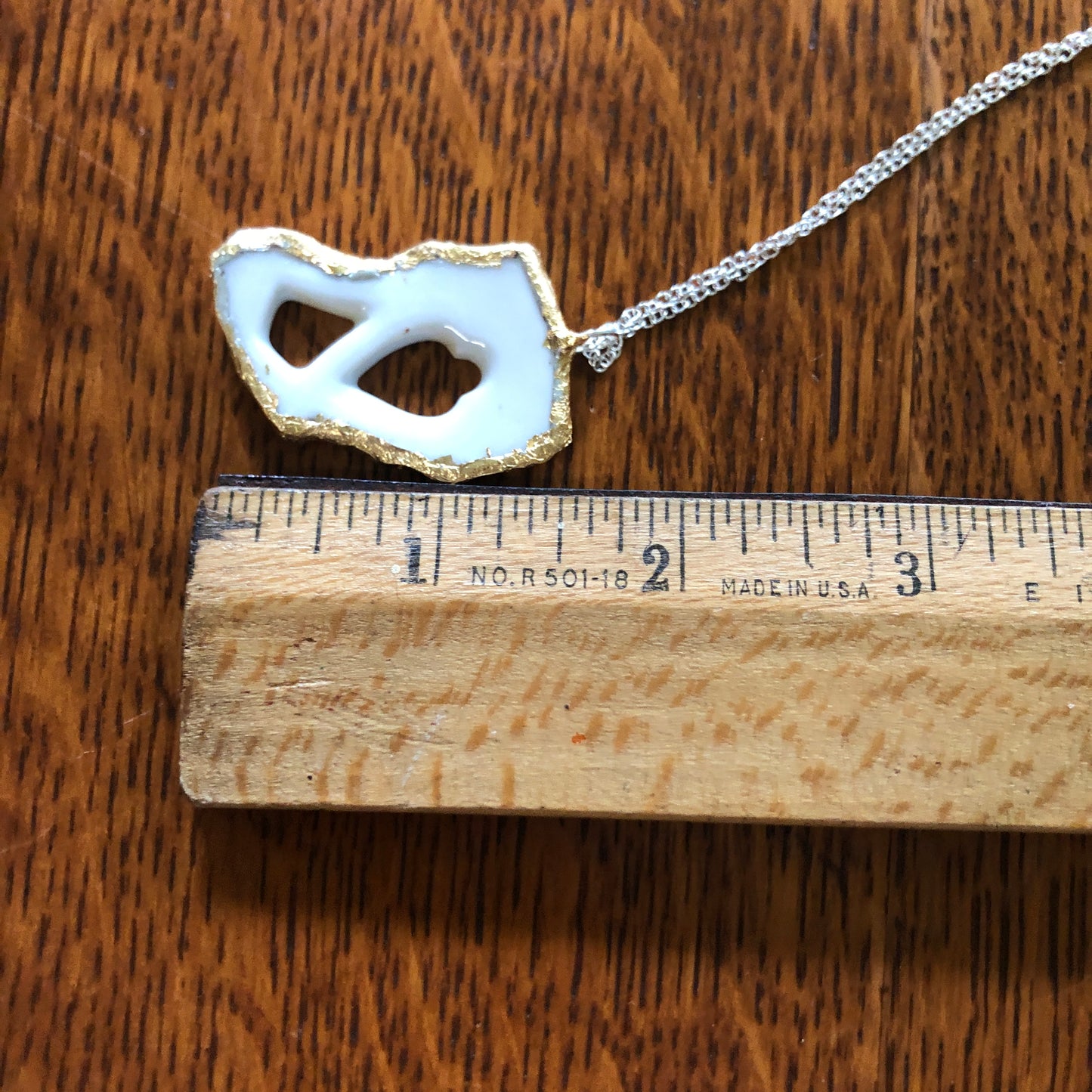 Broken Pottery Artisan Made Pendant Unbranded Reticulated Plate Handcrafted Necklace 1in x 1.5in