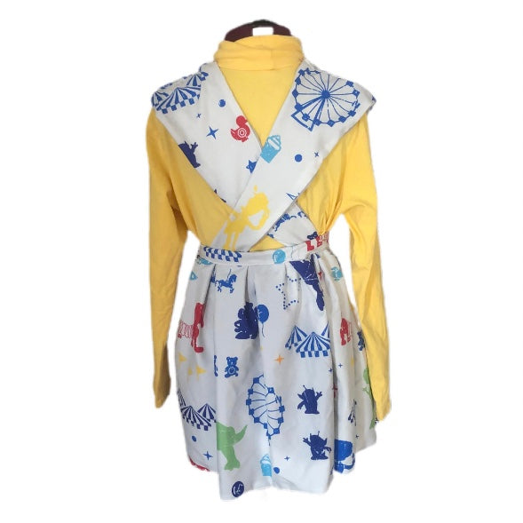 Pinafore Dress Vibrant Hand Sewn 50s Design Size Small Up Cycled Bedsheet Fabric