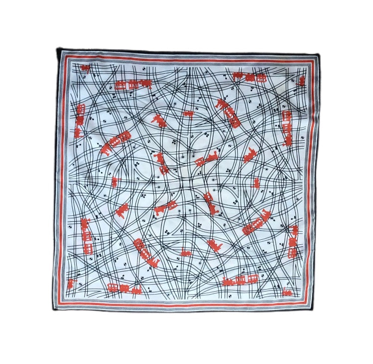 Railway Motif Unbranded Scarf Train Lover Vintage Railroad Scarf Railroad Design