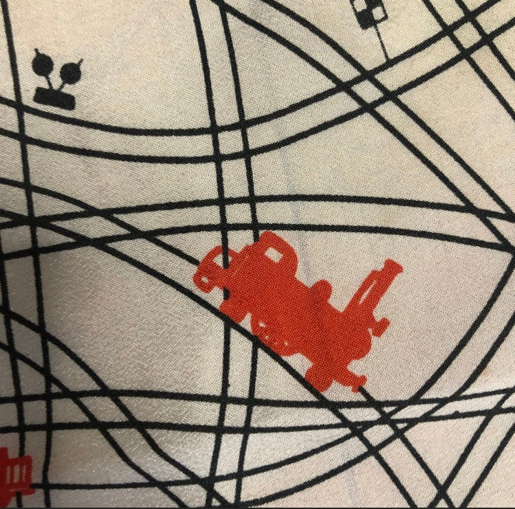 Railway Motif Unbranded Scarf Train Lover Vintage Railroad Scarf Railroad Design