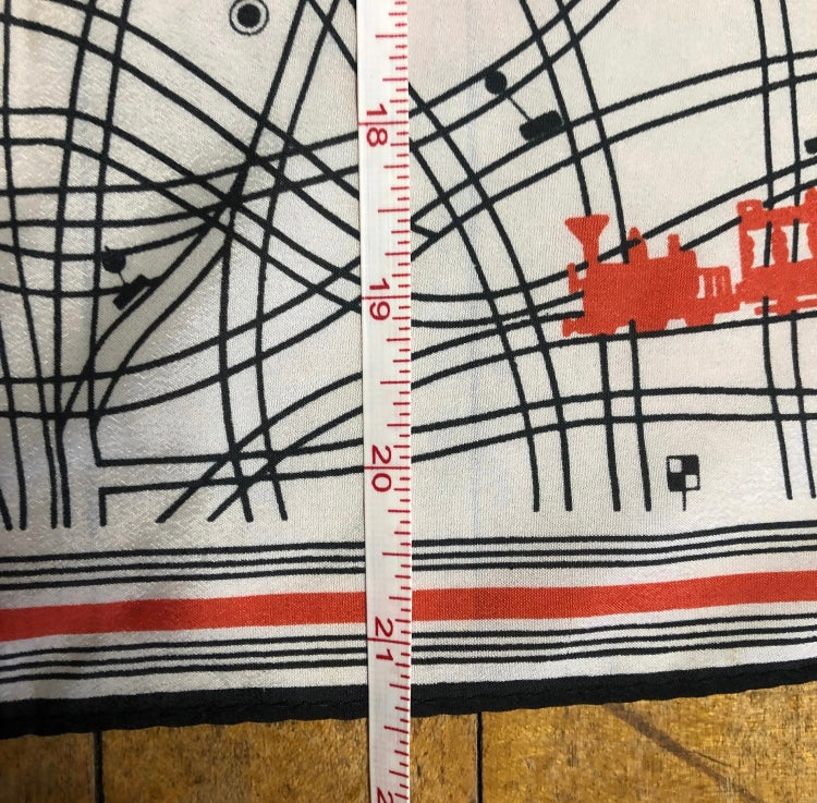 Railway Motif Unbranded Scarf Train Lover Vintage Railroad Scarf Railroad Design