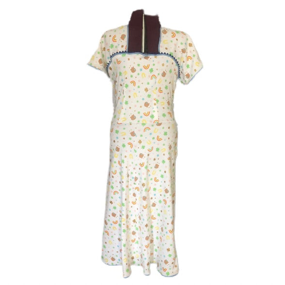 St. Patrick's Day Dress Handmade Vintage Style 1950's Design Lucky Charm Rainbow