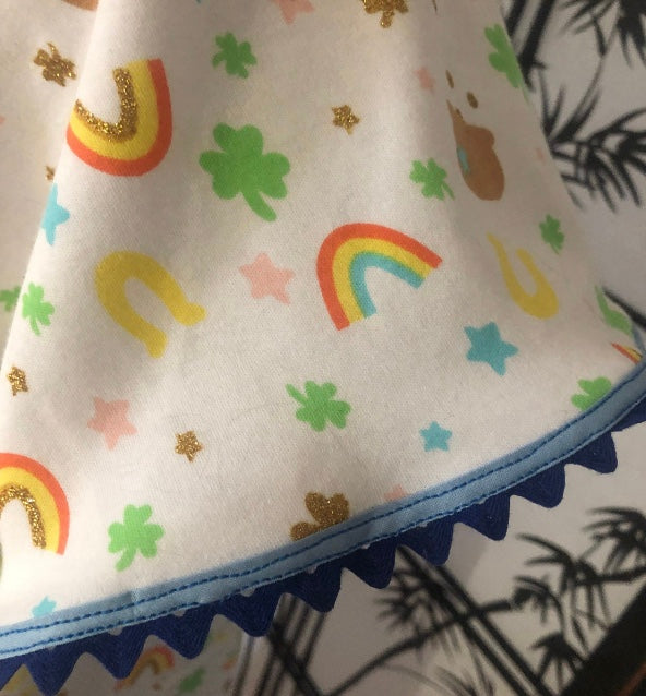 St. Patrick's Day Dress Handmade Vintage Style 1950's Design Lucky Charm Rainbow