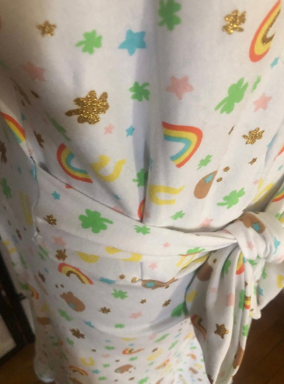 St. Patrick's Day Dress Handmade Vintage Style 1950's Design Lucky Charm Rainbow