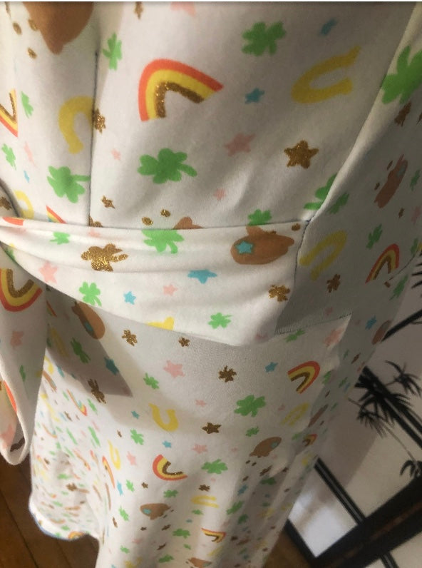St. Patrick's Day Dress Handmade Vintage Style 1950's Design Lucky Charm Rainbow