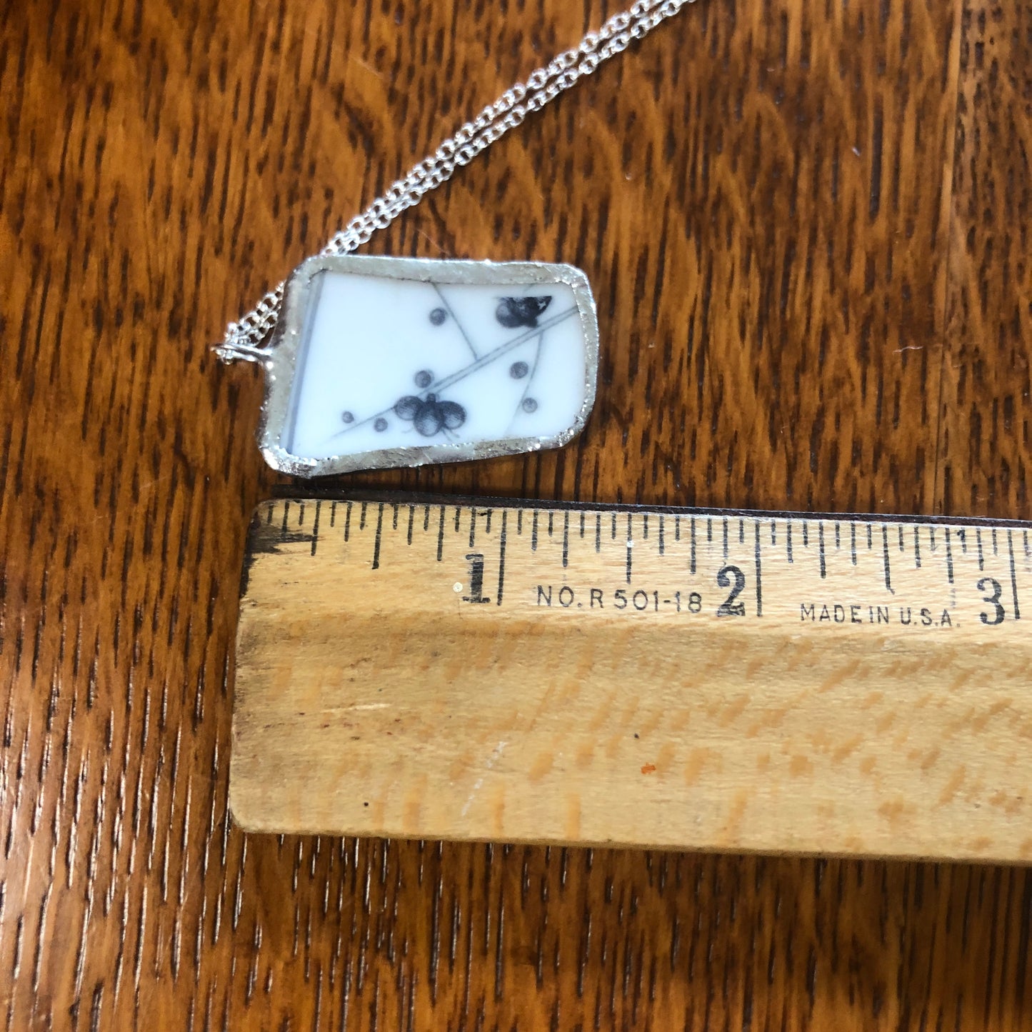 Broken Pottery Artisan Made Pendant Hyakusenka Dish Handcrafted Necklace 7/8in x 1.25in