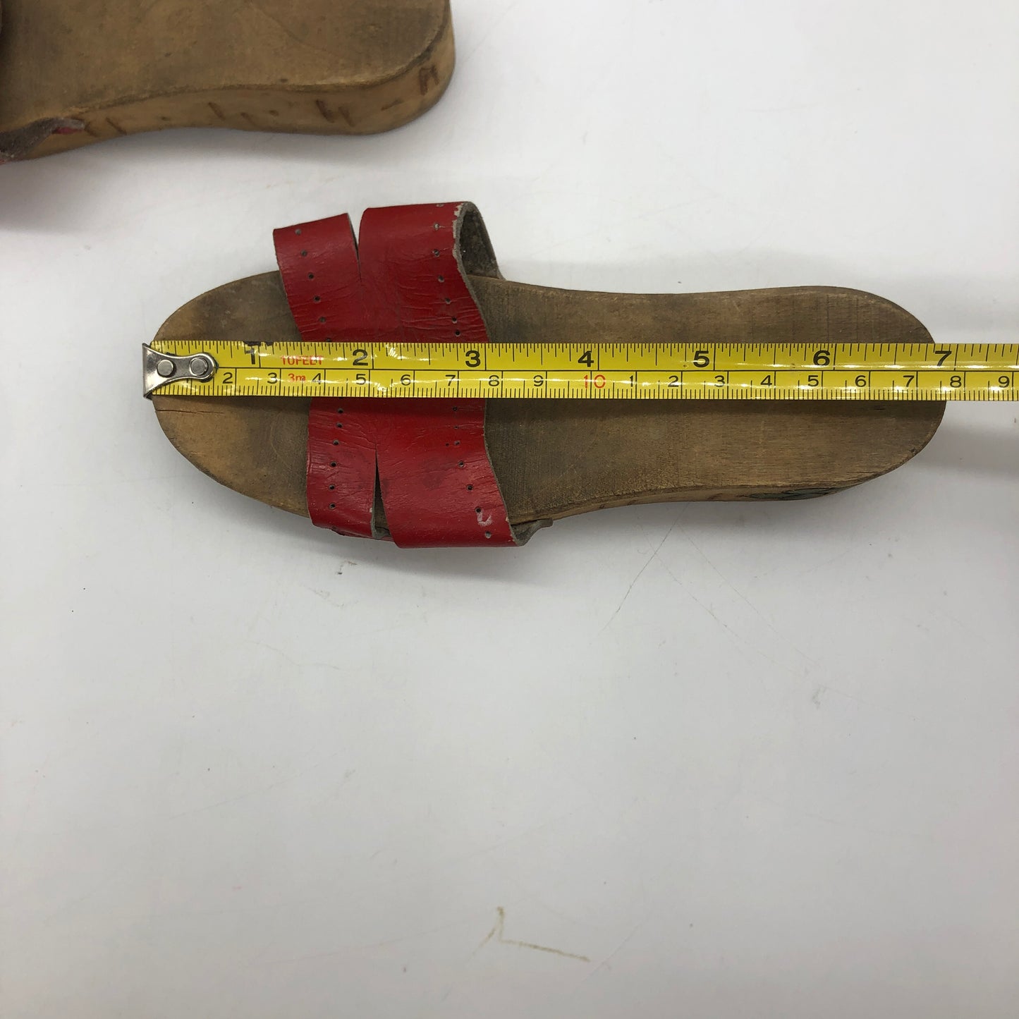 Vietnamese Wooden Sandals Hand Crafted Decorative Shoes 7x3.5x1.5